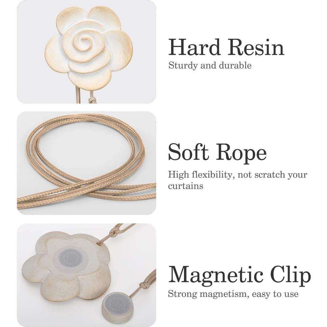 Sujetadores Magnéticos para Cortinas Lewondr 2 Piezas Beige