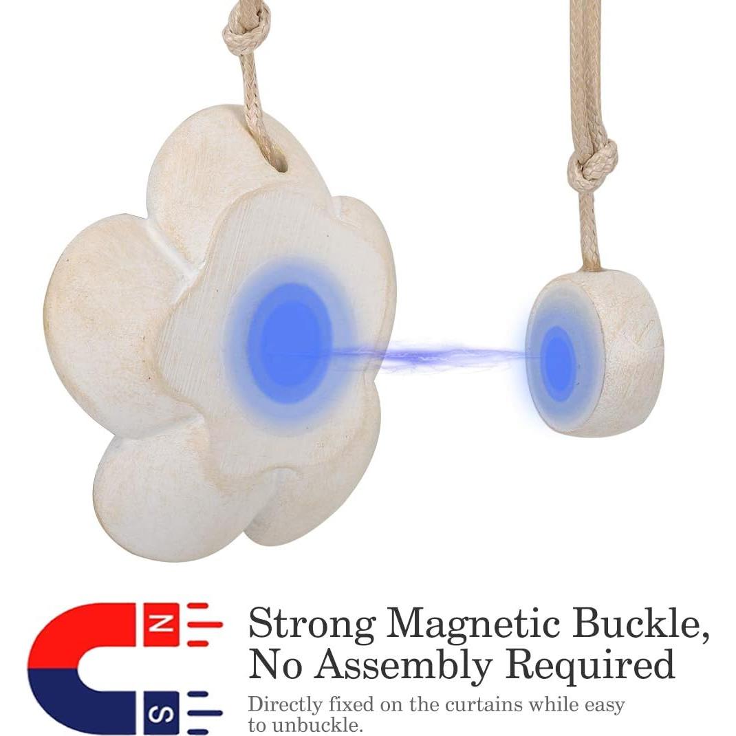 Sujetadores Magnéticos para Cortinas Lewondr 2 Piezas Beige