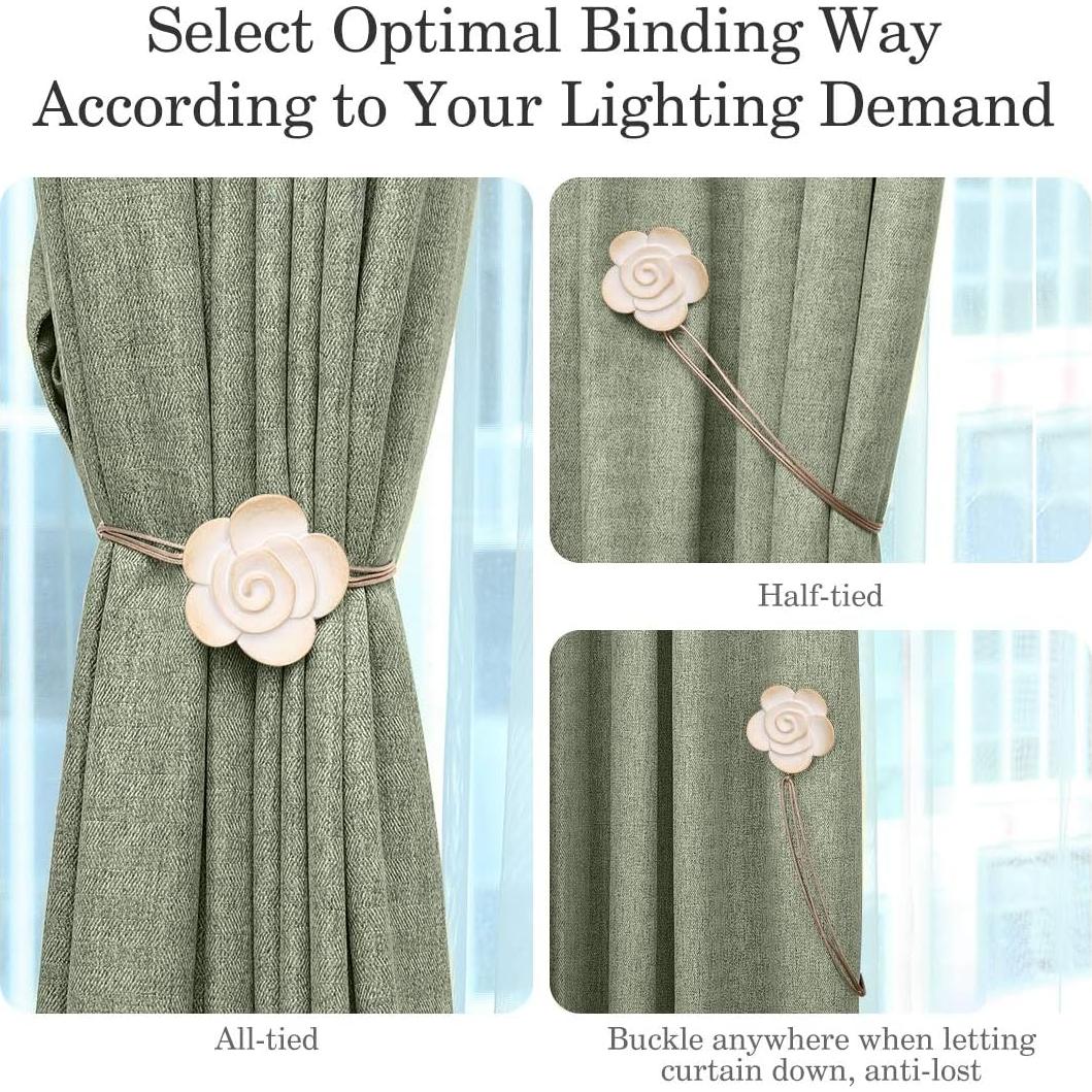 Sujetadores Magnéticos para Cortinas Lewondr 2 Piezas Beige