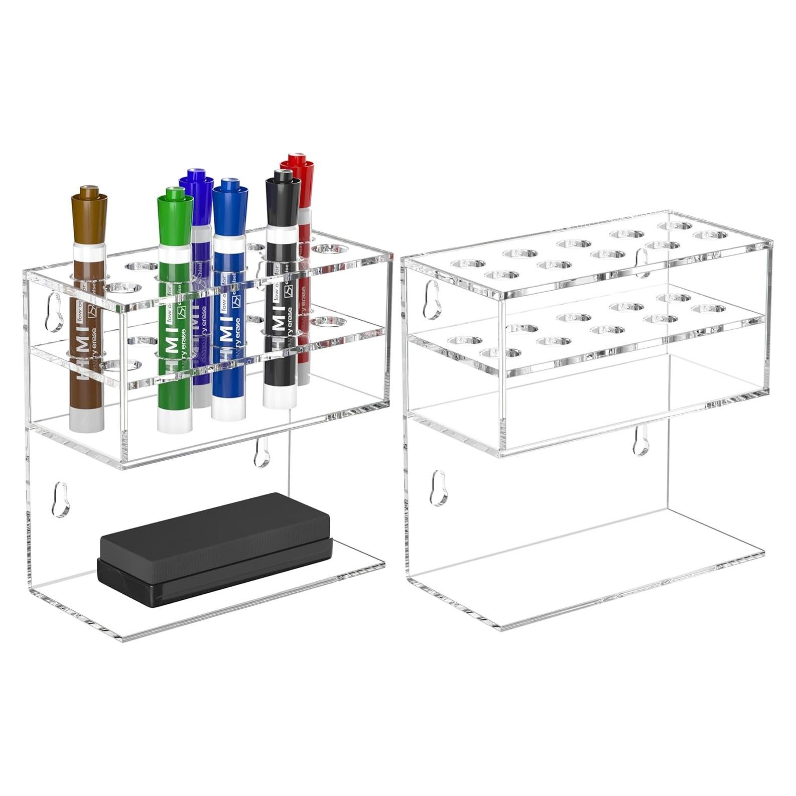 Soporte para Marcadores de Pizarra Blanca HIIMIEI Acrílico 2 Niveles