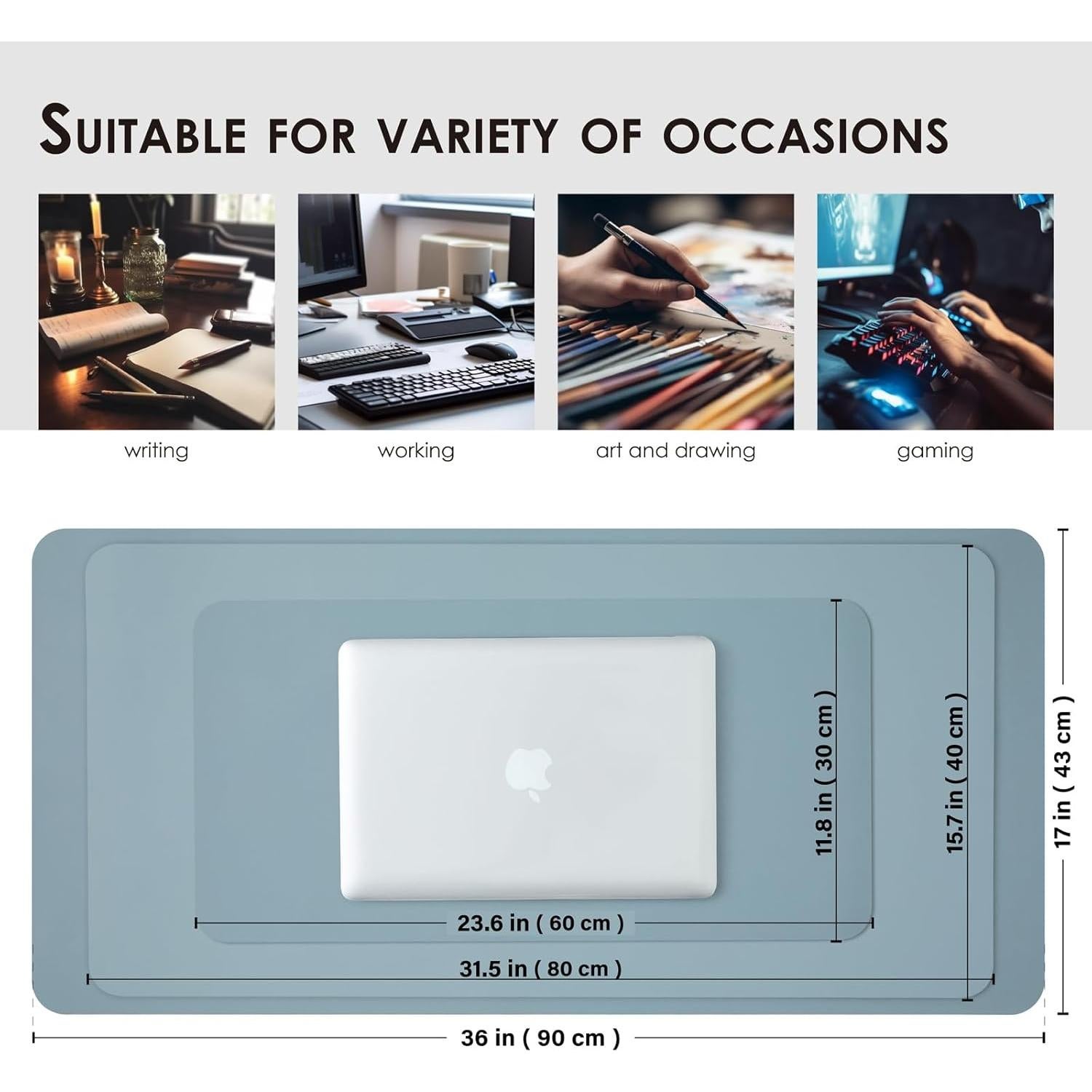 Alfombrilla de Escritorio HOMIEAZICOZI PU Antideslizante 91x43 cm