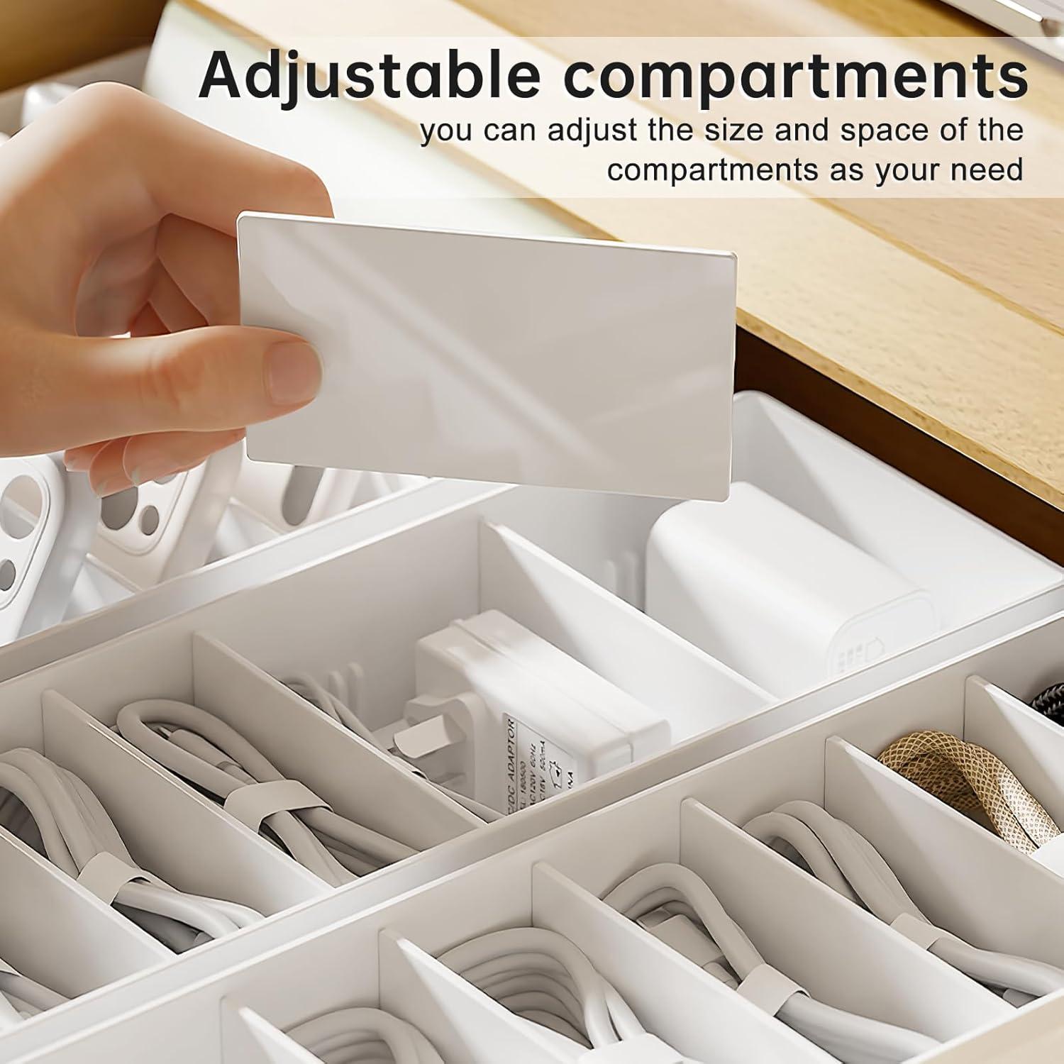 Caja Organizadora de Cables PAVSTINE 3 Pcs Plástico Blanco