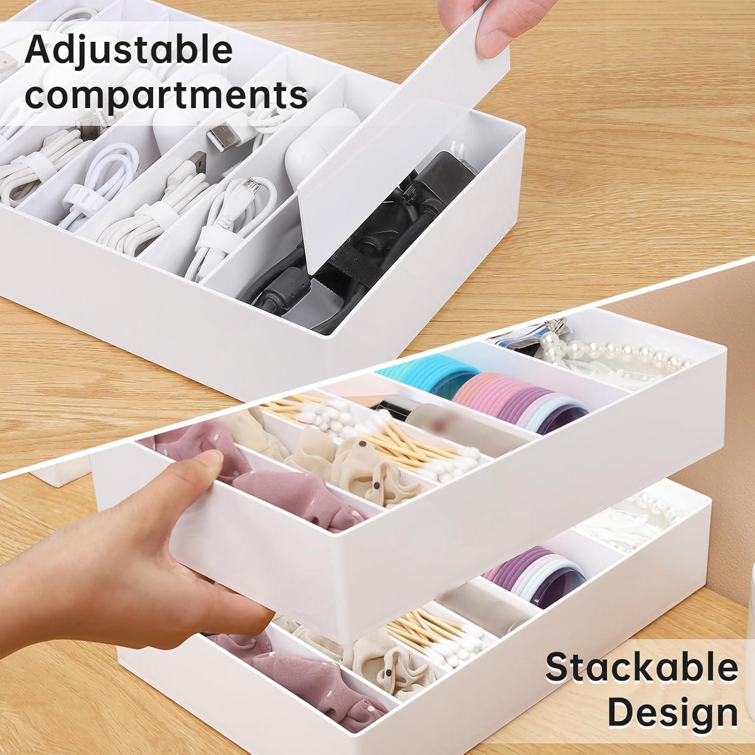 Caja Organizadora de Cables PAVSTINE 3 Pcs Plástico Blanco