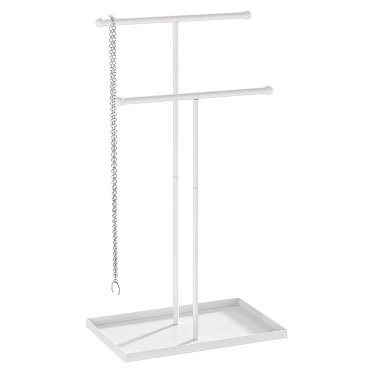Soporte de Joyería Coward 2 Niveles Metal Blanco Organizador