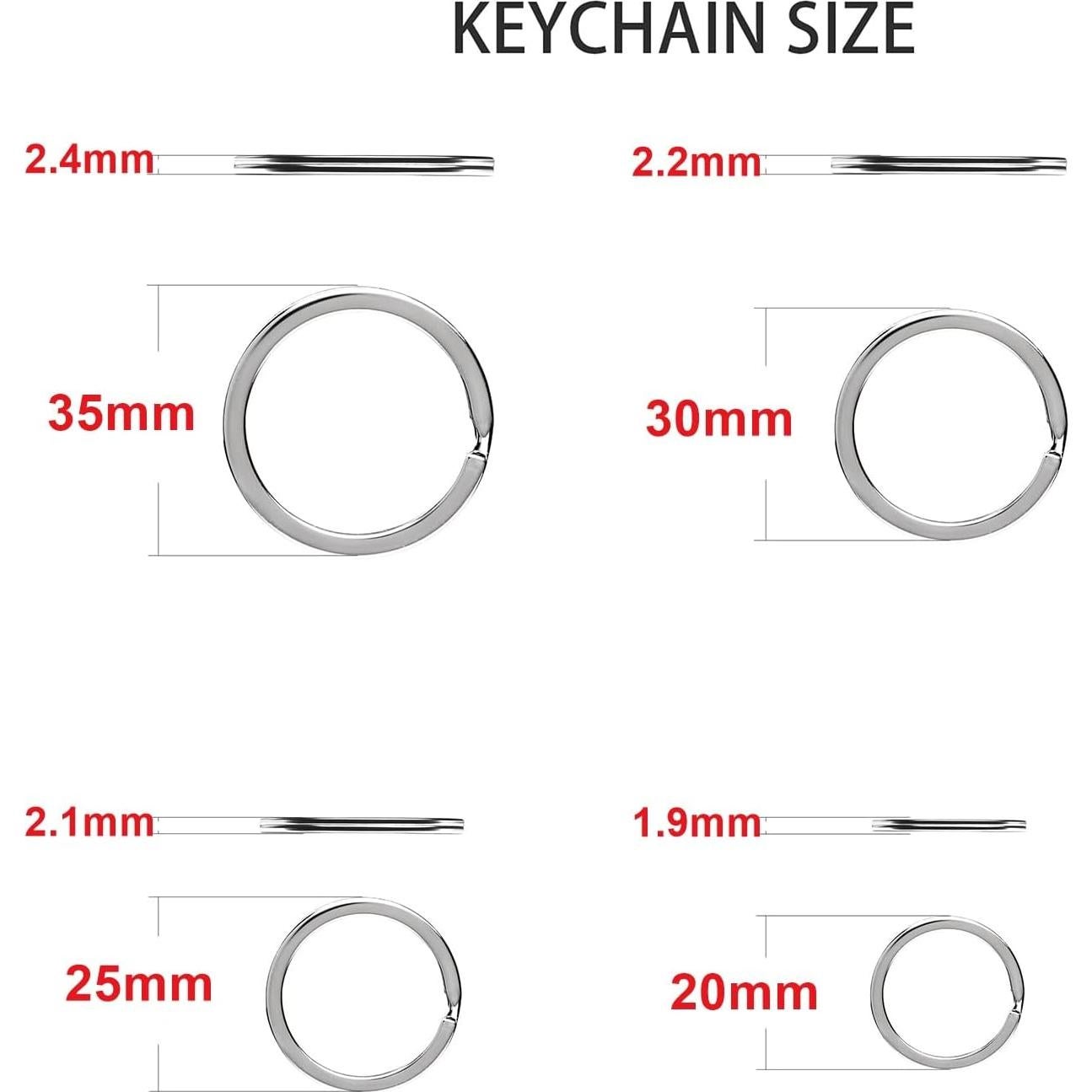 Paquete de 40 Anillos de Llave de Metal ZoloAJay Plata