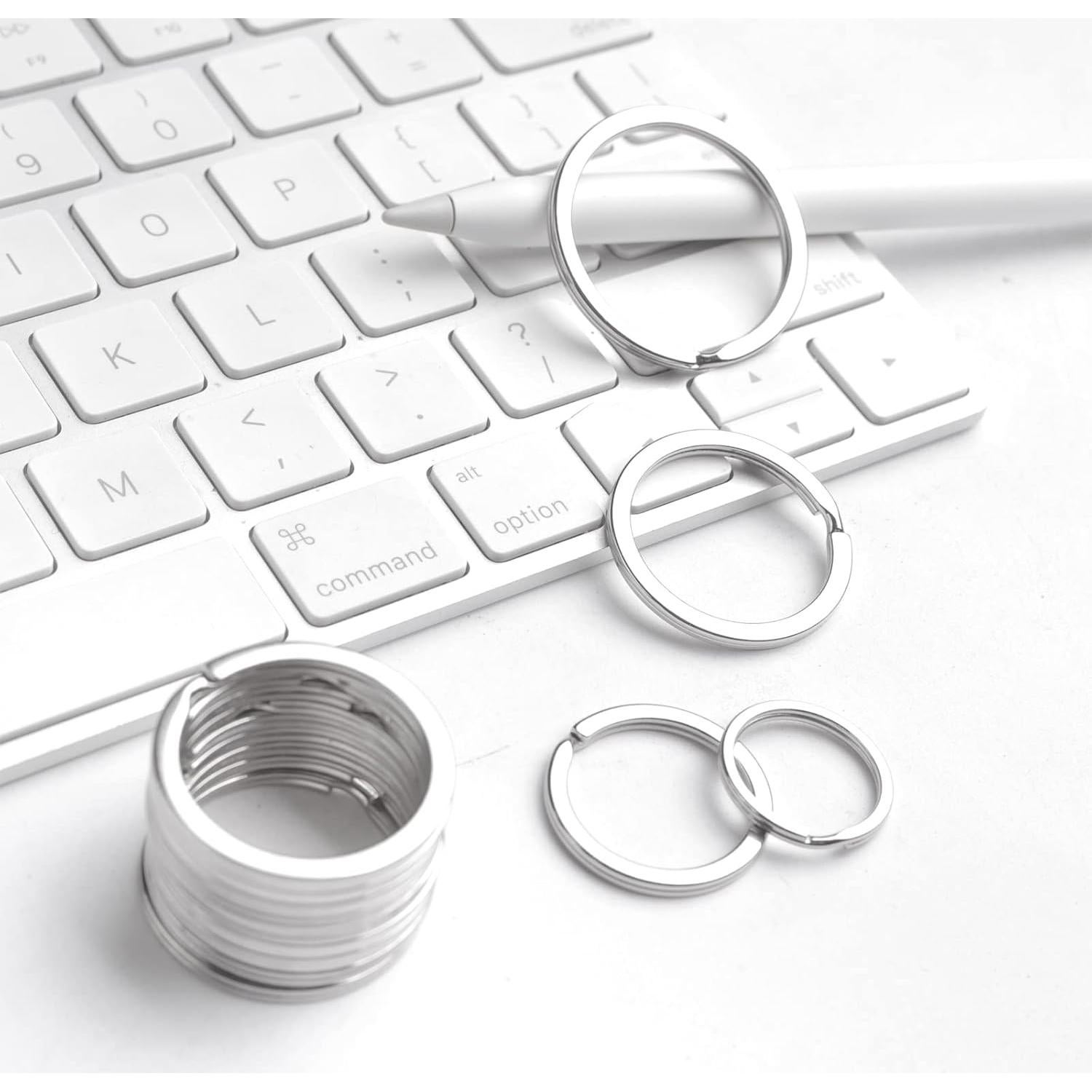 Paquete de 40 Anillos de Llave de Metal ZoloAJay Plata