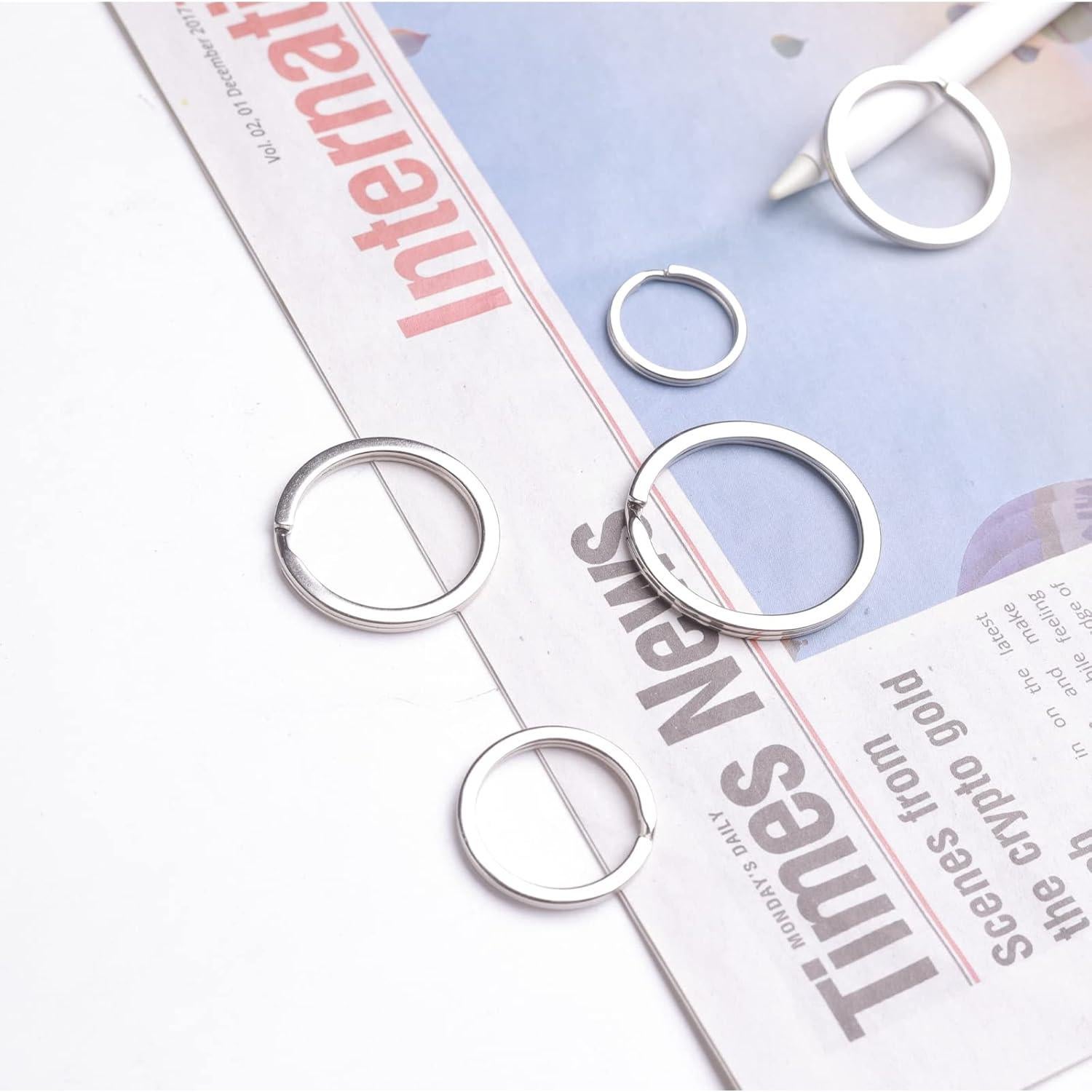 Paquete de 40 Anillos de Llave de Metal ZoloAJay Plata