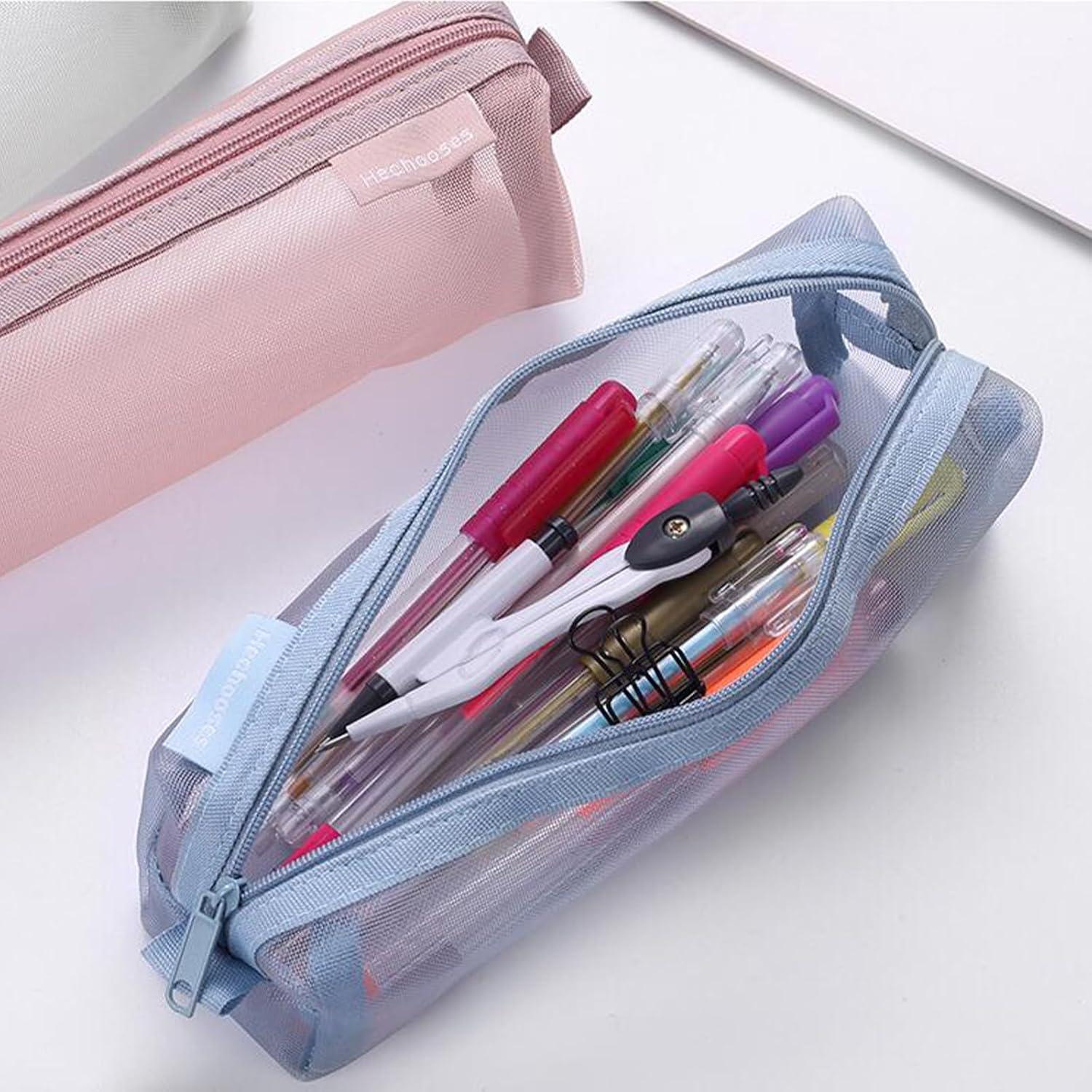 Bolsa de Cosméticos de Malla GIDARY 3PCS Rosa Verde Azul