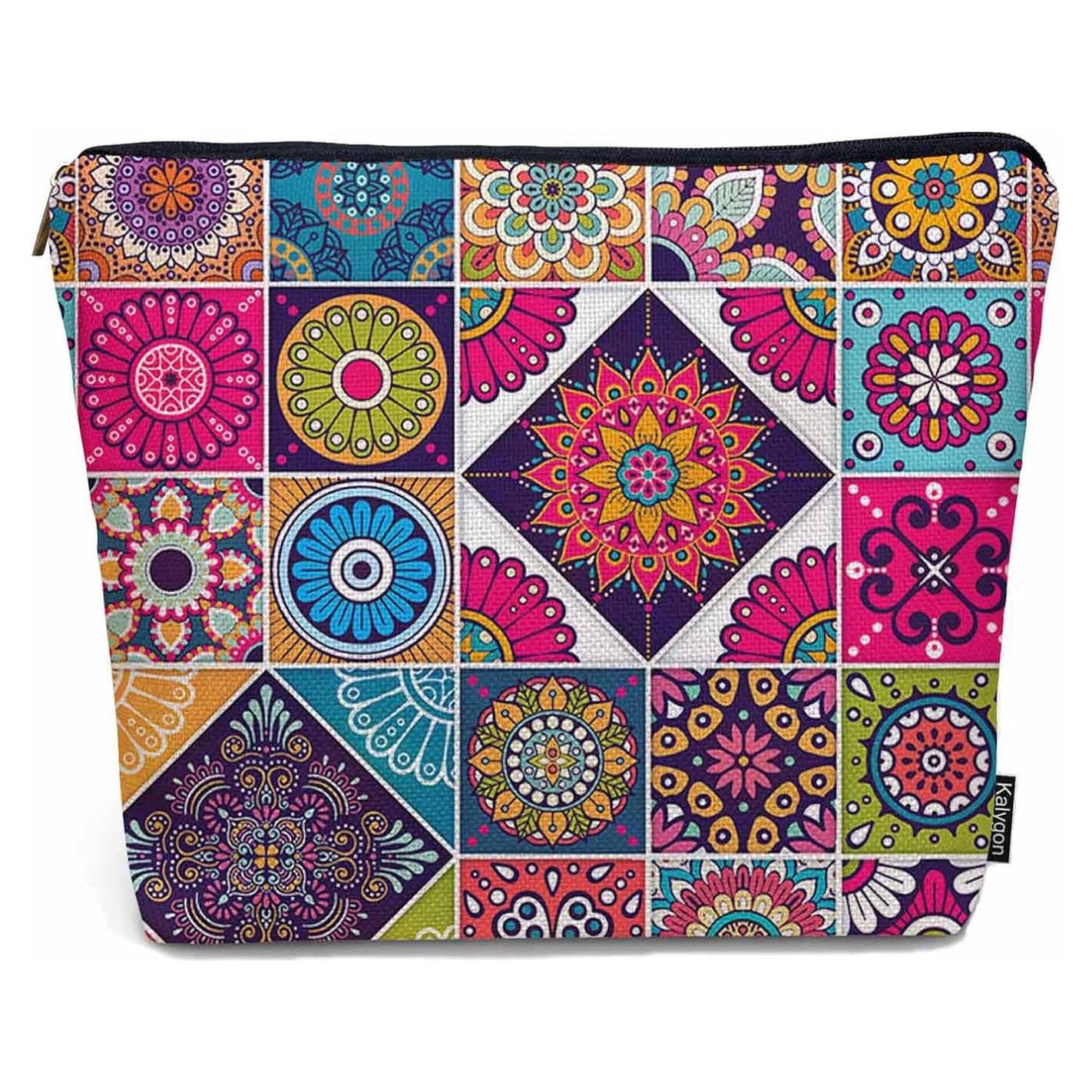 Bolsa Organizadora de Maquillaje Kalygon Mandala Floral 23x18cm