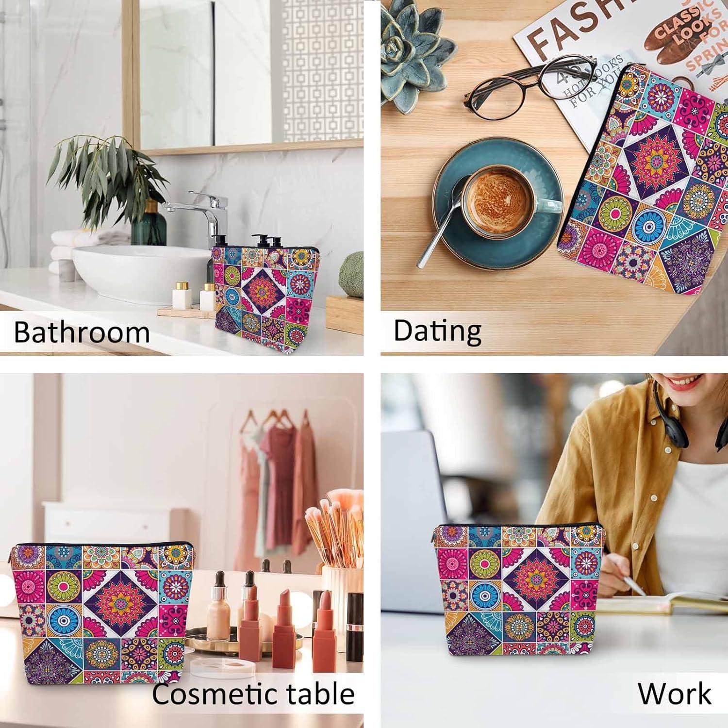 Bolsa Organizadora de Maquillaje Kalygon Mandala Floral 23x18cm