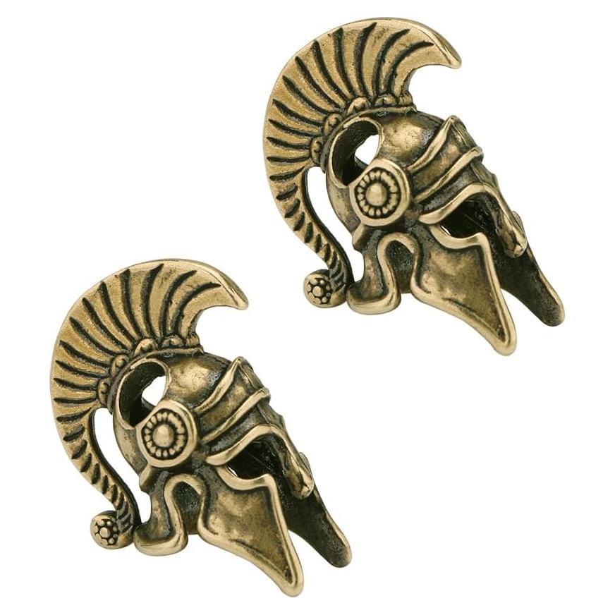 Llavero Casco Guerrero Espartano Bronce 2 Pcs Decoración