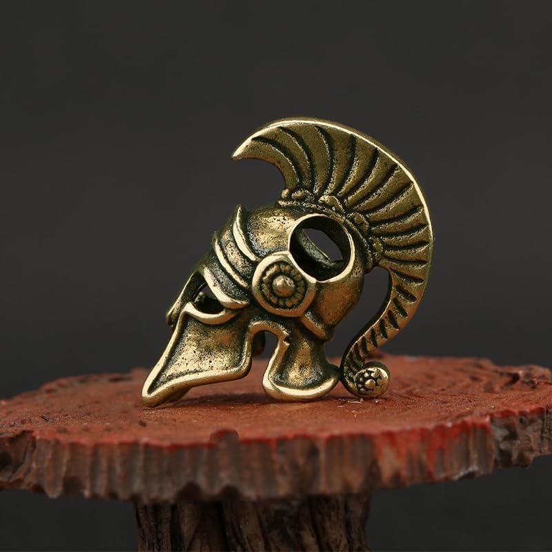 Llavero Casco Guerrero Espartano Bronce 2 Pcs Decoración
