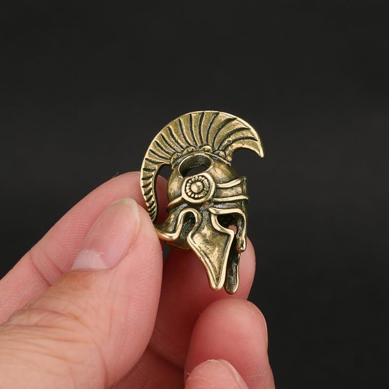 Llavero Casco Guerrero Espartano Bronce 2 Pcs Decoración