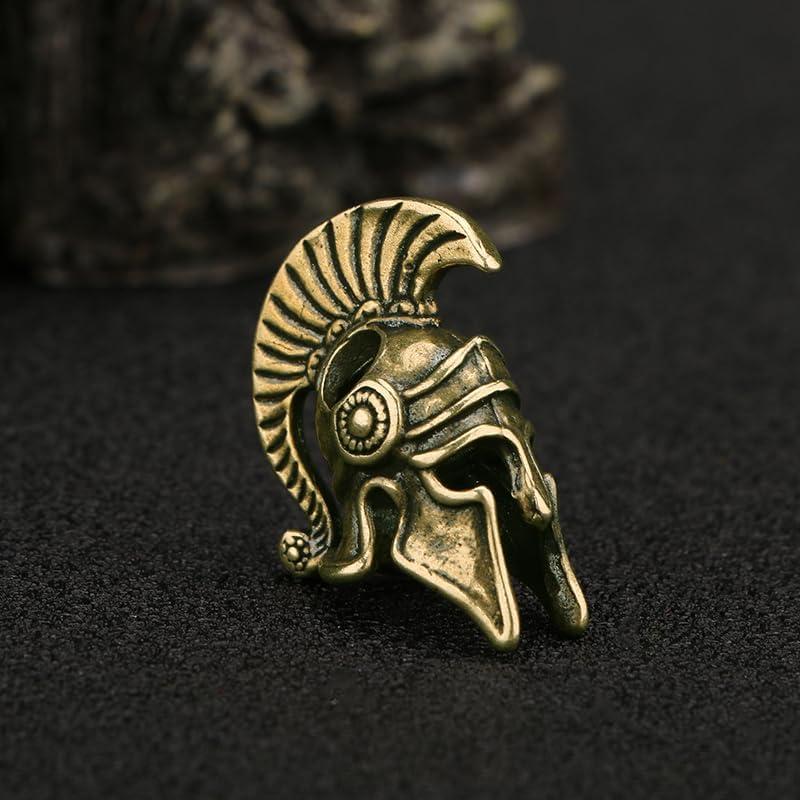 Llavero Casco Guerrero Espartano Bronce 2 Pcs Decoración