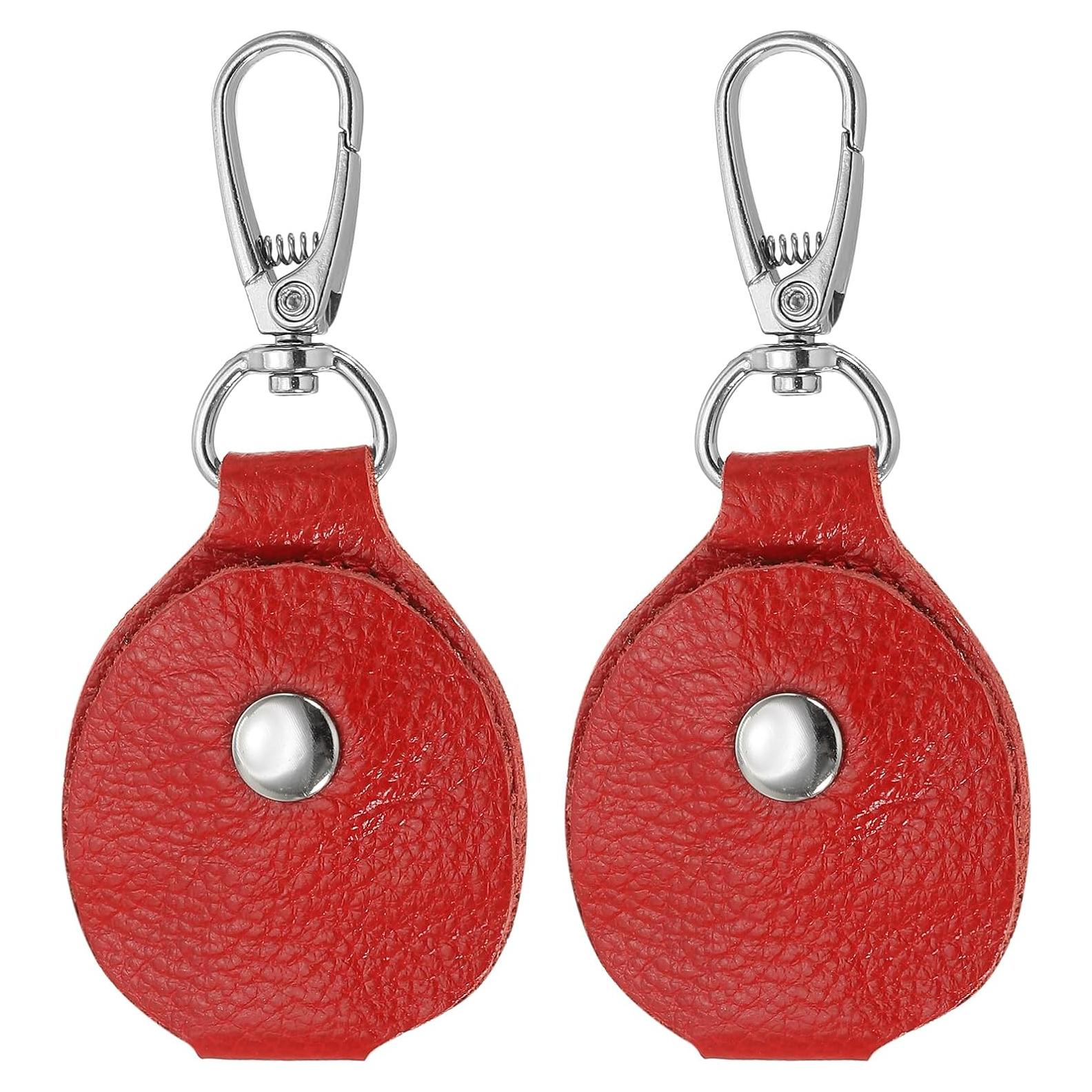 Fob de Llave de Cuero PATIKIL Rojo 56x43mm 2 Piezas