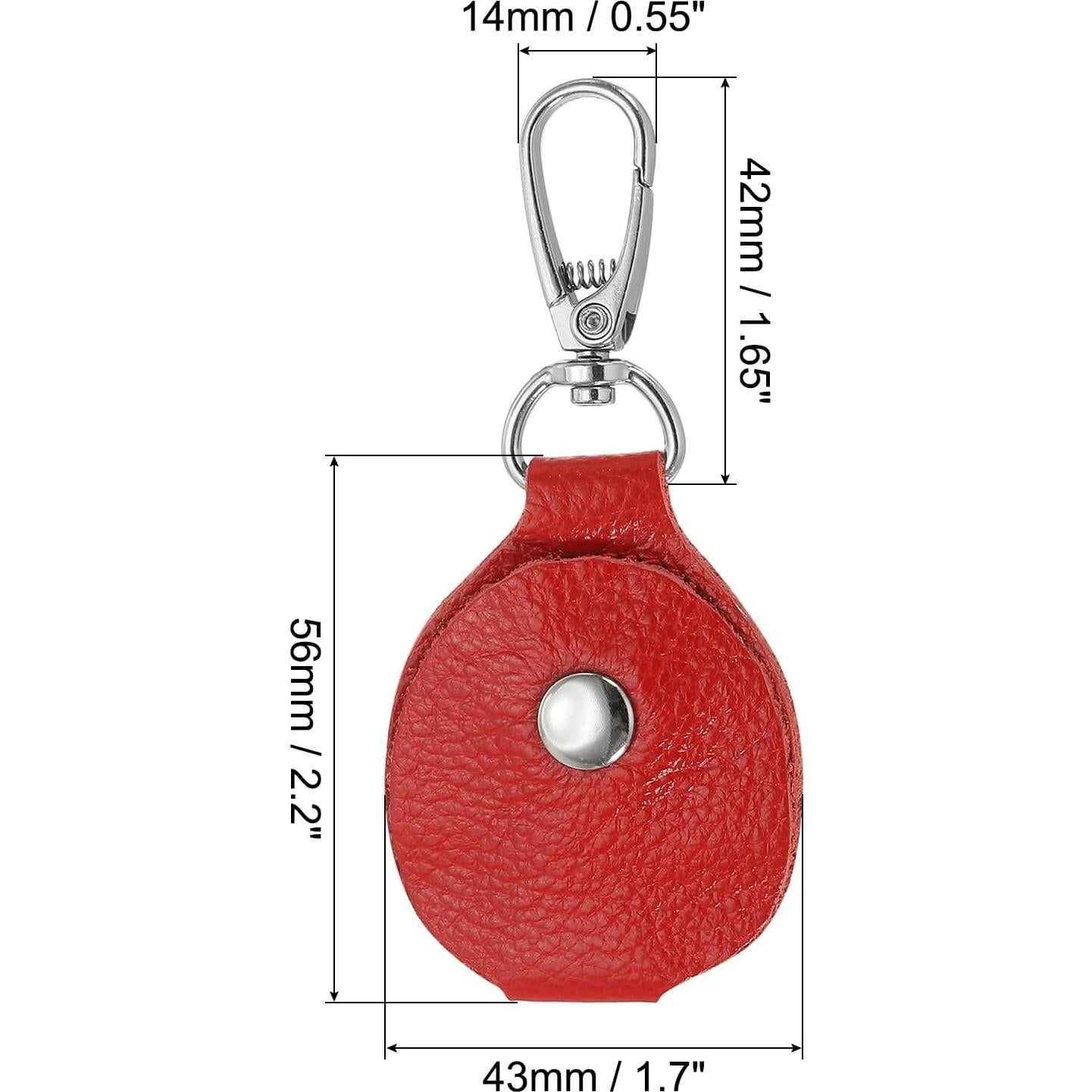 Fob de Llave de Cuero PATIKIL Rojo 56x43mm 2 Piezas