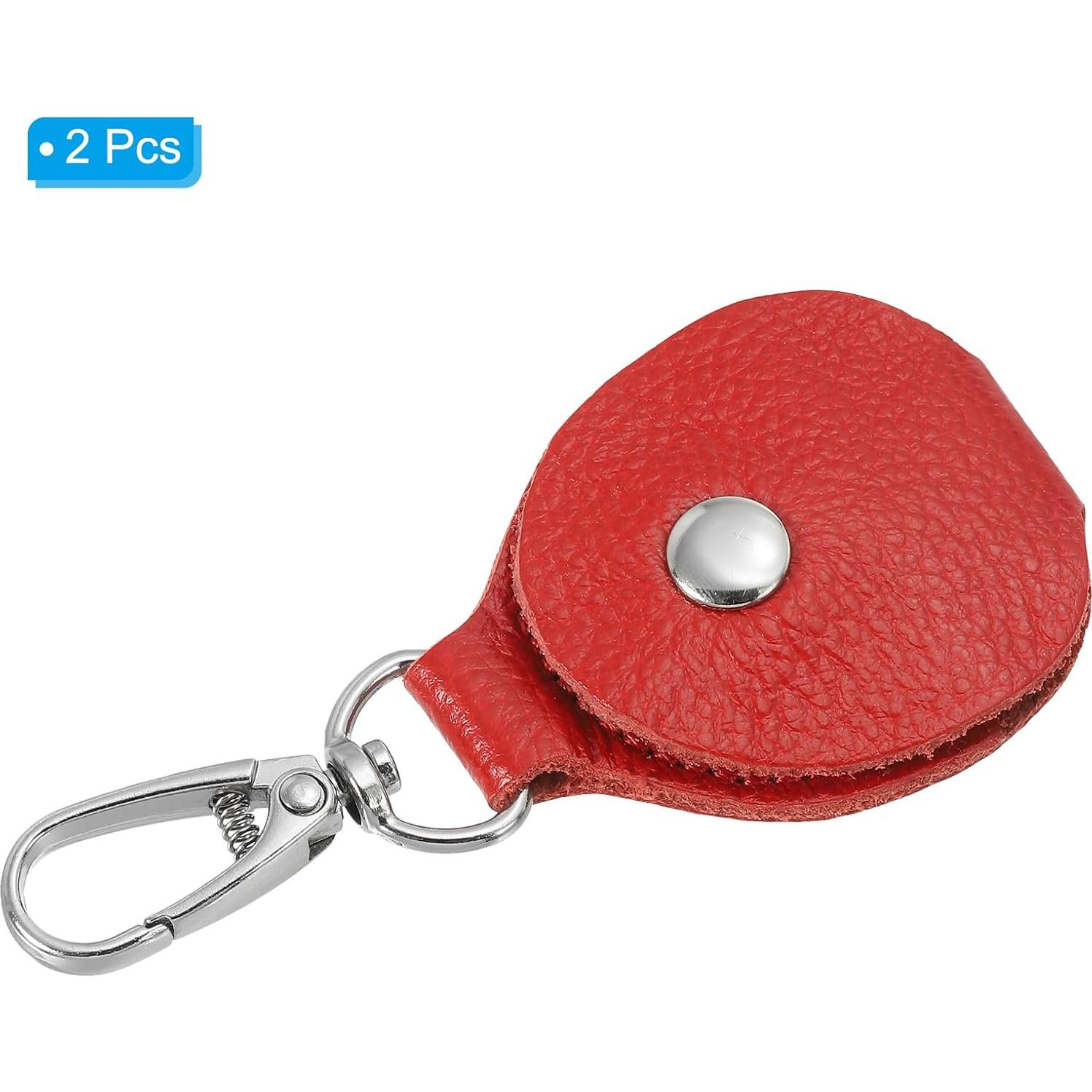 Fob de Llave de Cuero PATIKIL Rojo 56x43mm 2 Piezas