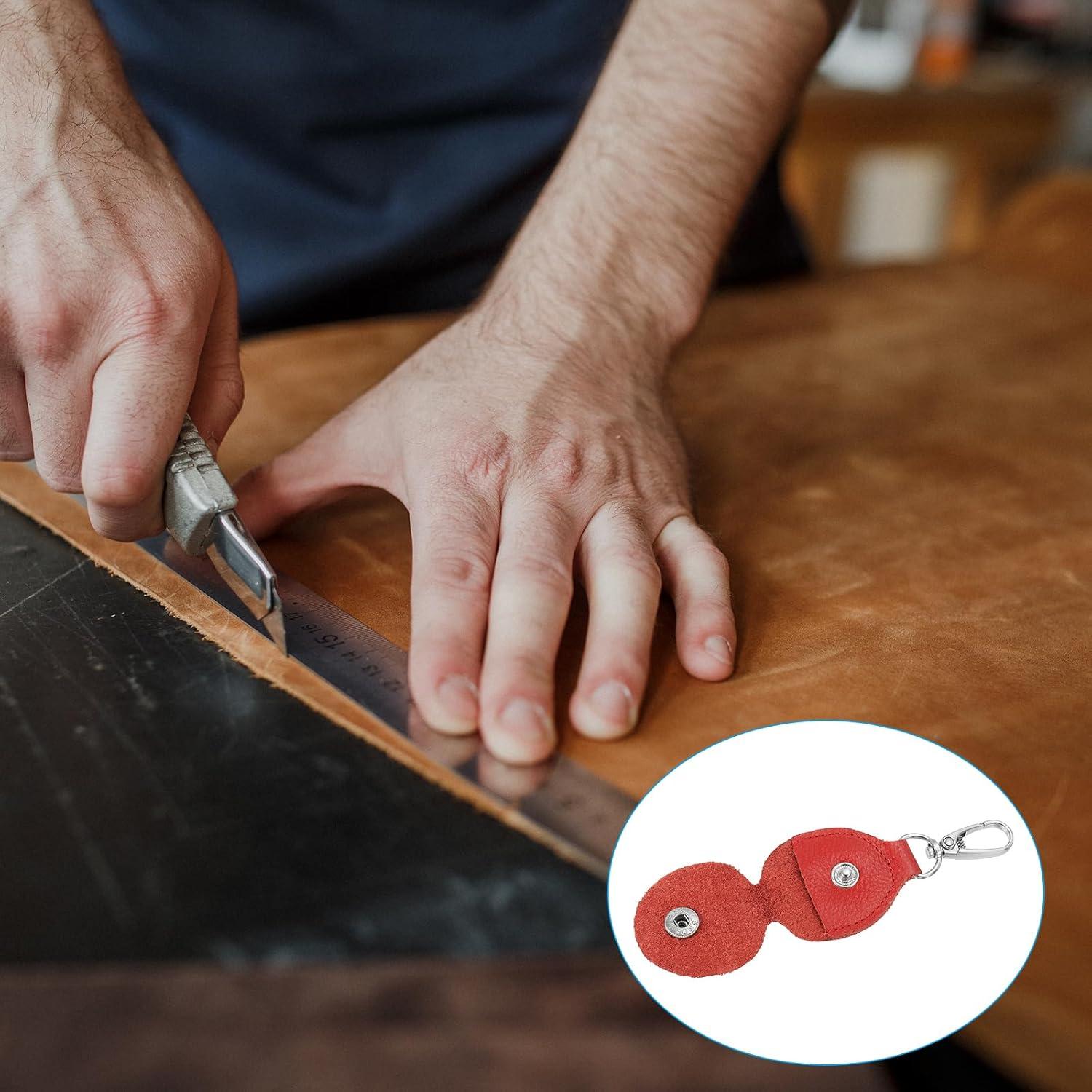 Fob de Llave de Cuero PATIKIL Rojo 56x43mm 2 Piezas