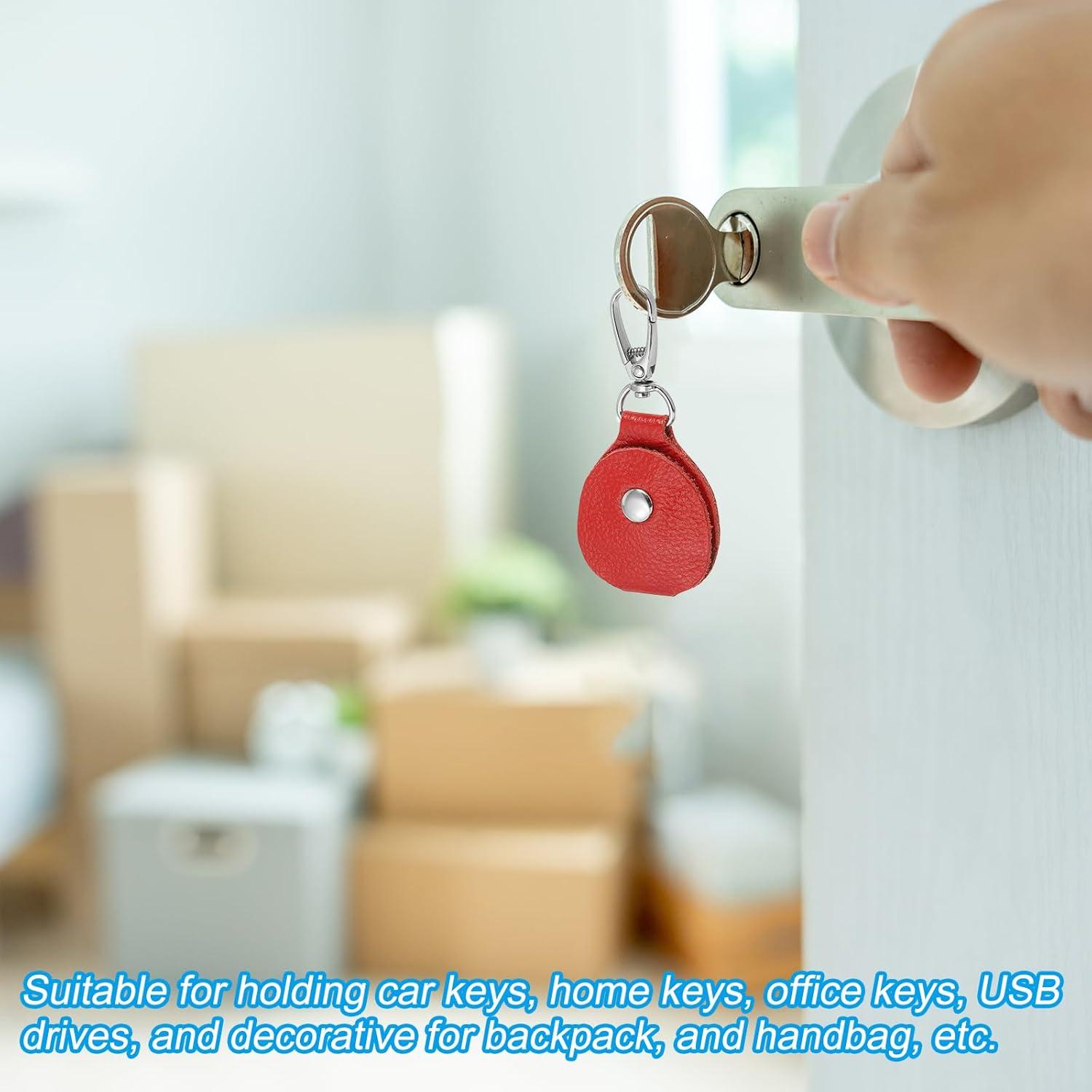 Fob de Llave de Cuero PATIKIL Rojo 56x43mm 2 Piezas