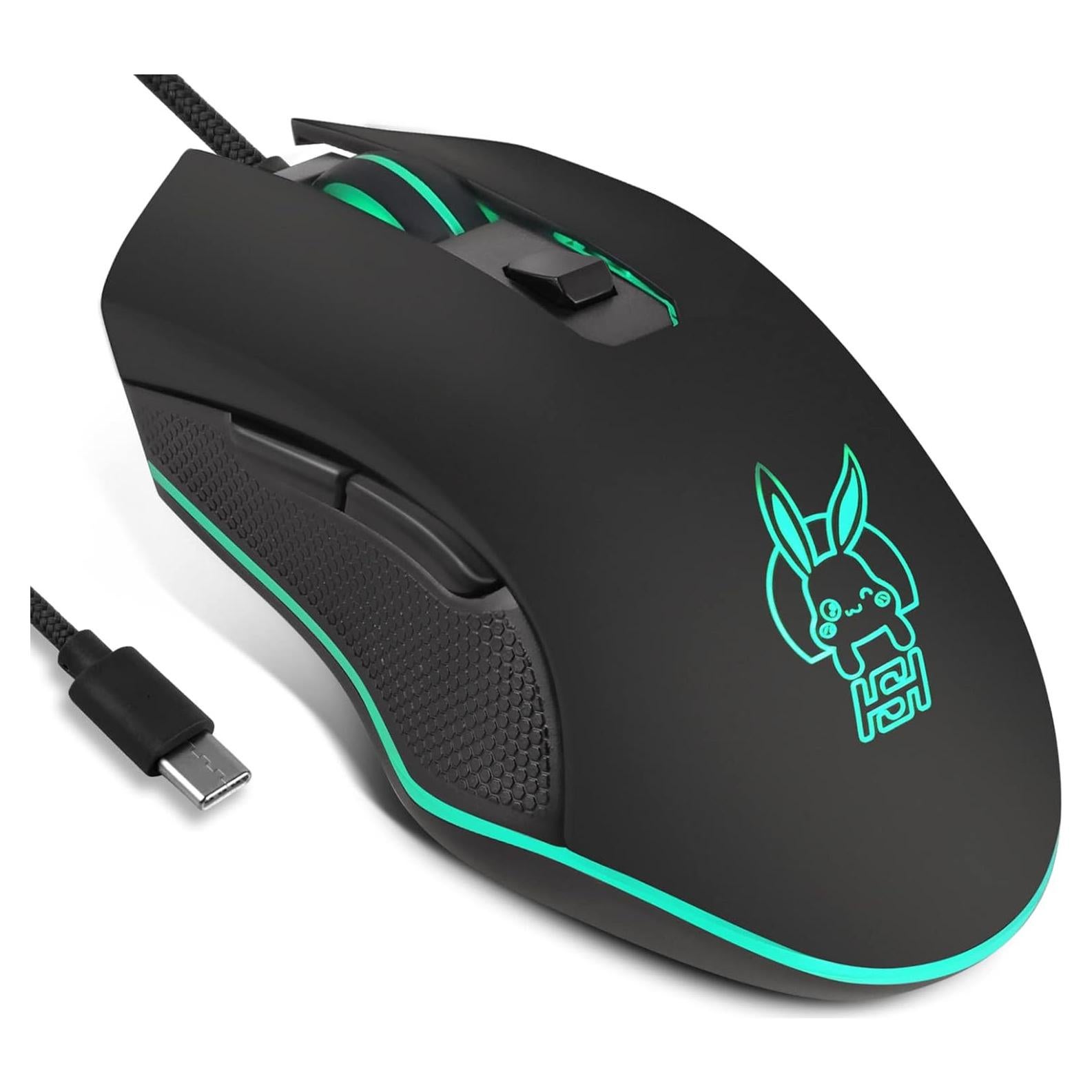 Ratón USB Tipo C IULONEE Ergonómico 2400 DPI Silencioso