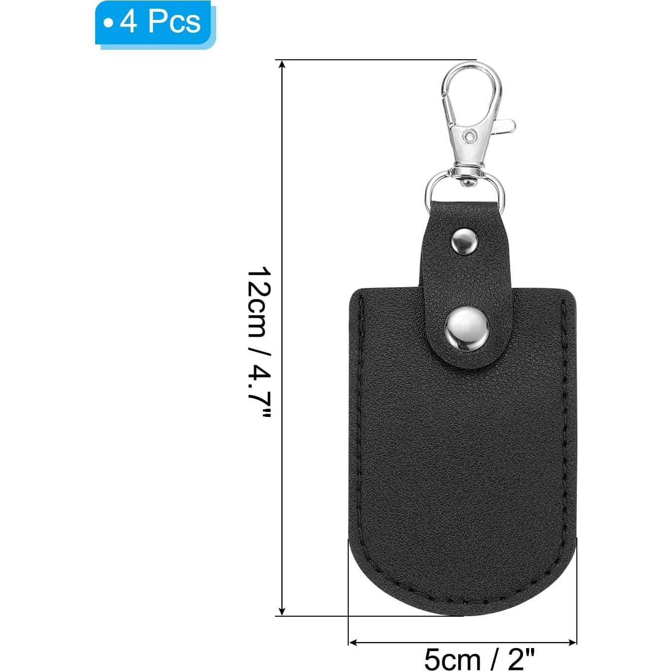 Llaveros de Cuero PATIKIL Negro 12x5 cm - 4 Unidades