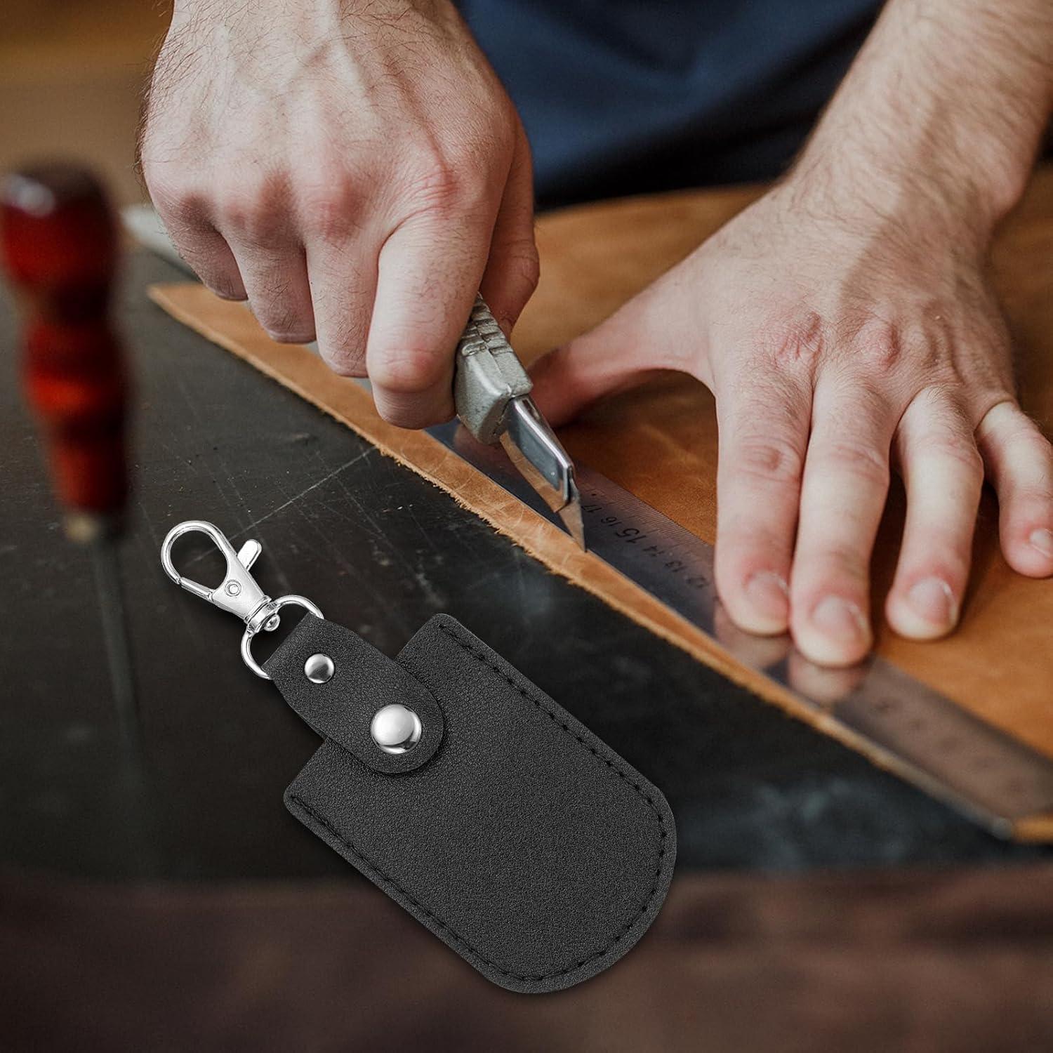 Llaveros de Cuero PATIKIL Negro 12x5 cm - 4 Unidades