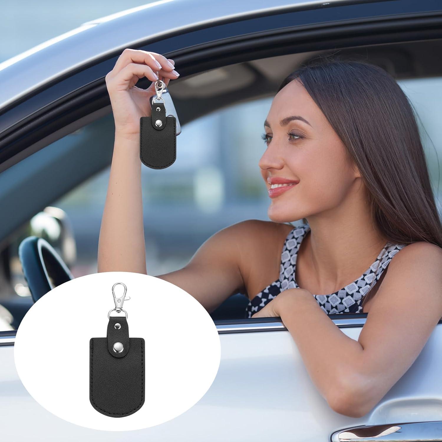 Llaveros de Cuero PATIKIL Negro 12x5 cm - 4 Unidades