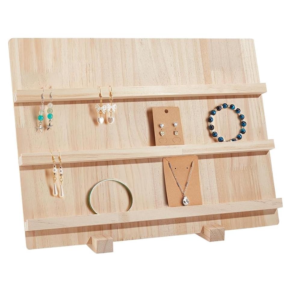 Soporte de Exhibición de Pendientes NBEADS 3 Capas Madera 40x14.1x30cm
