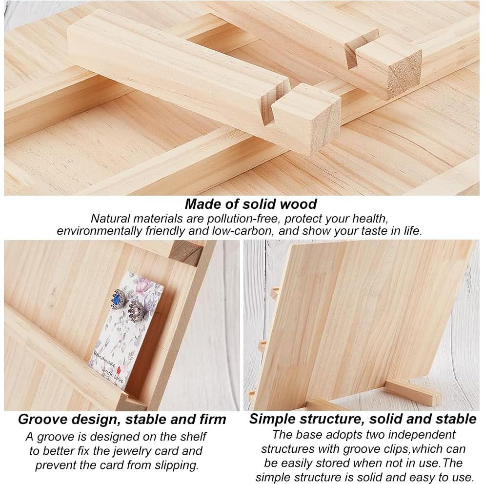 Soporte de Exhibición de Pendientes NBEADS 3 Capas Madera 40x14.1x30cm