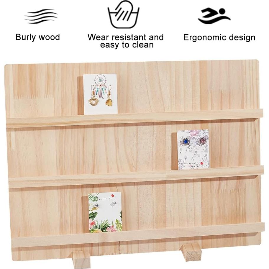 Soporte de Exhibición de Pendientes NBEADS 3 Capas Madera 40x14.1x30cm