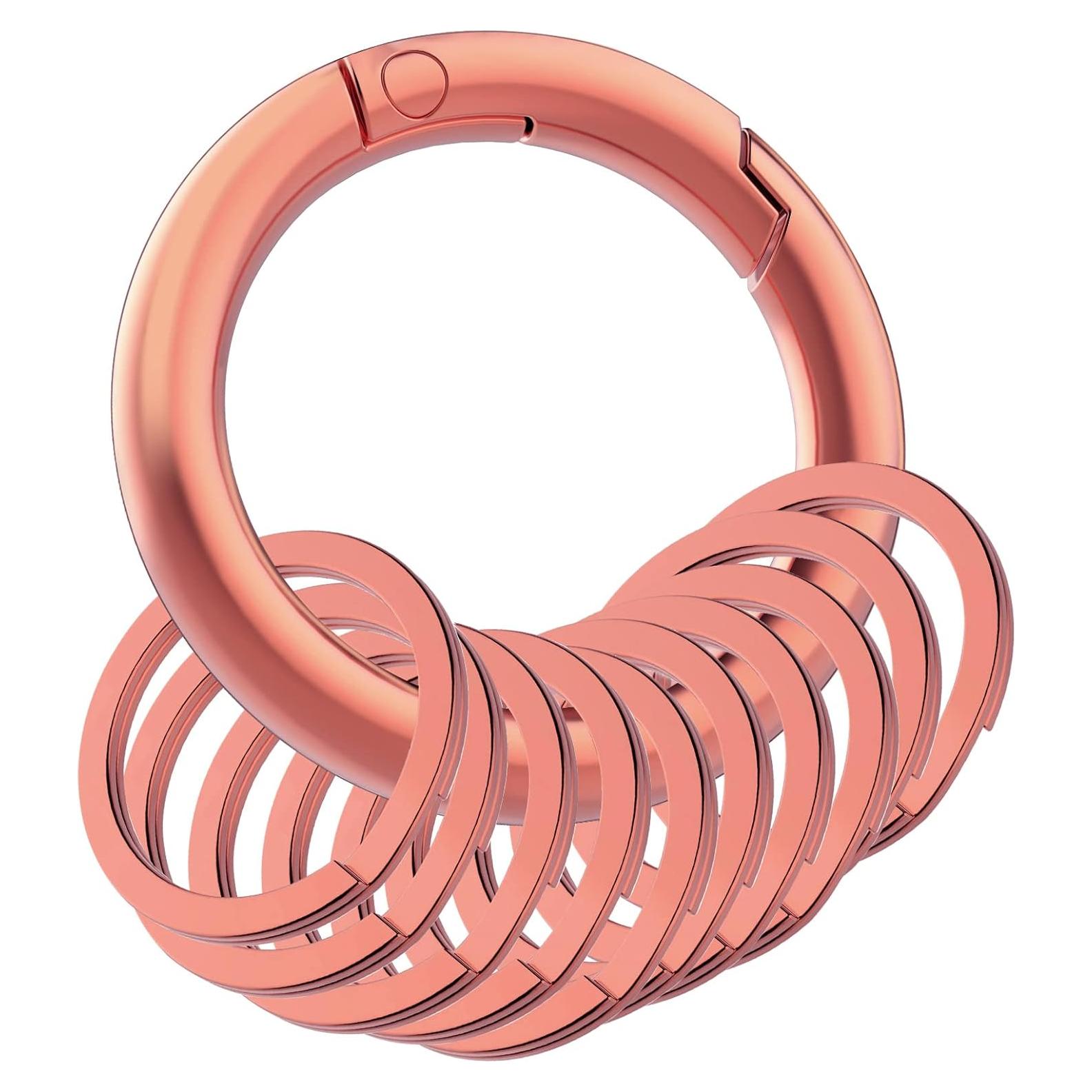 Anillas Planas Idakekiy 10 Piezas 30 mm Metal Oro Rosa