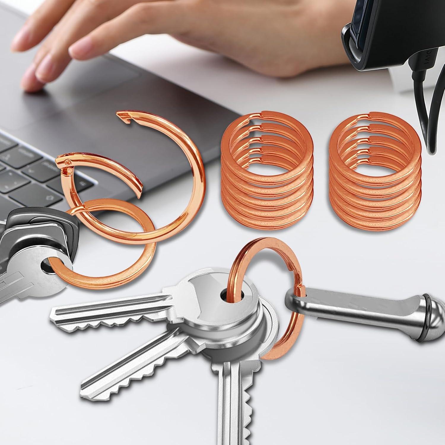 Anillas Planas Idakekiy 10 Piezas 30 mm Metal Oro Rosa