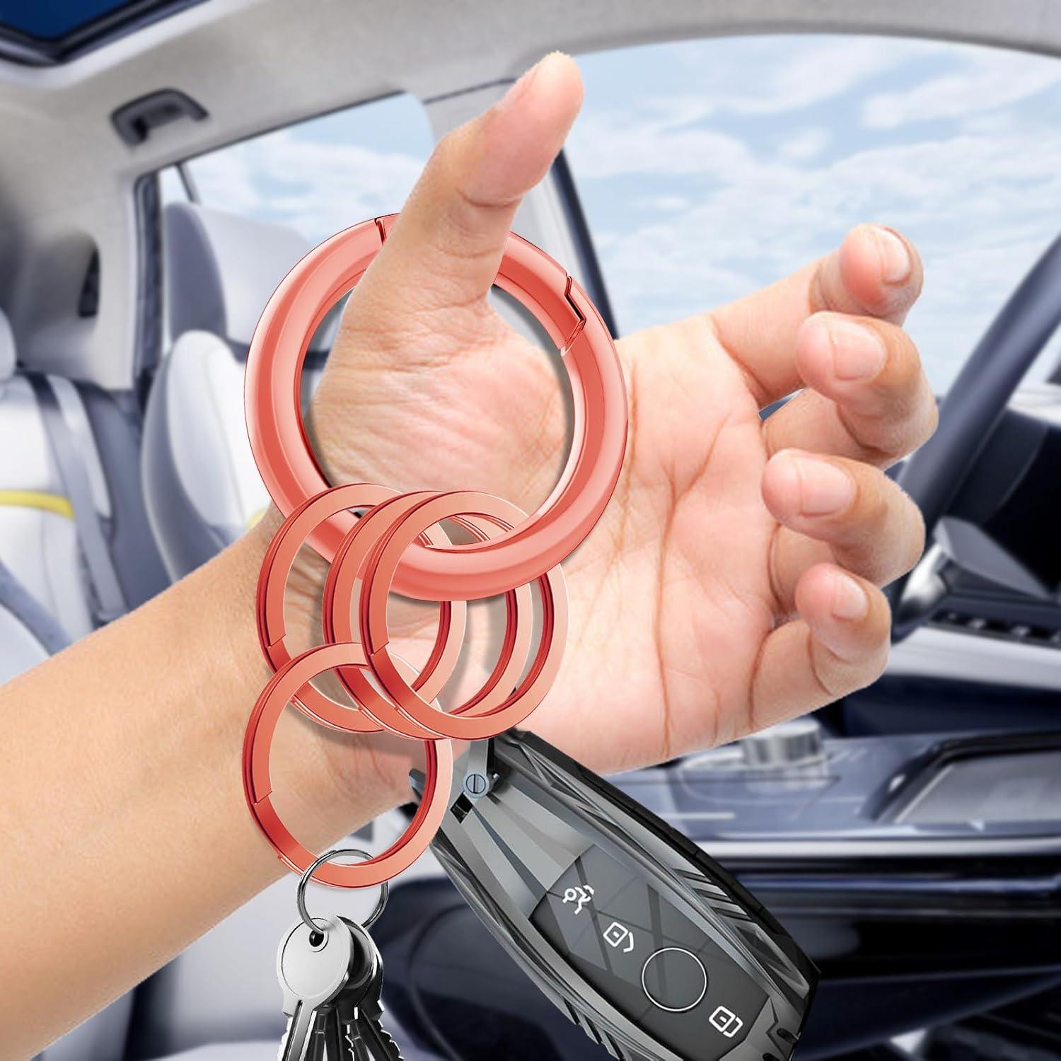 Anillas Planas Idakekiy 10 Piezas 30 mm Metal Oro Rosa