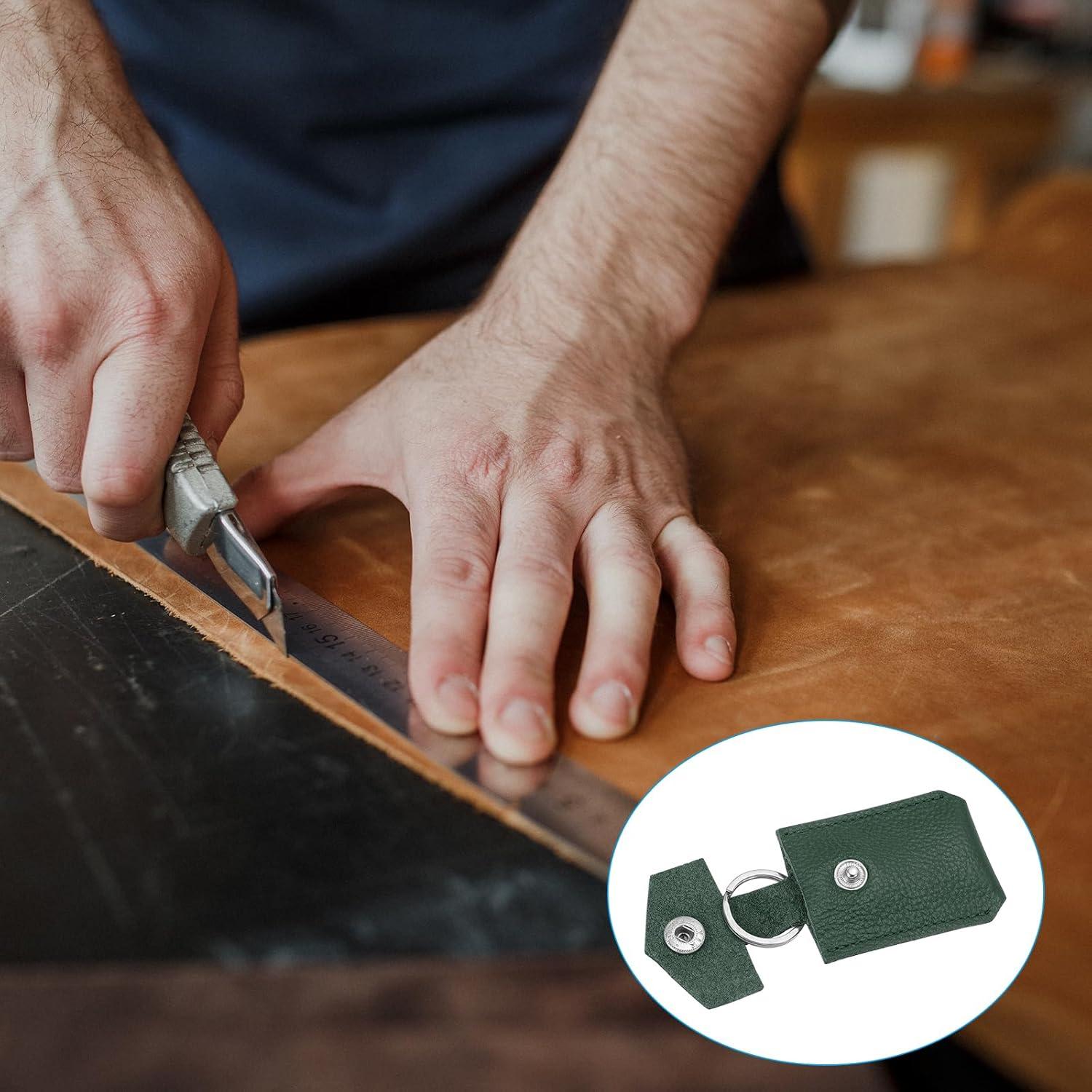 Fob de Llave de Cuero PATIKIL Verde Oscuro 70x45mm