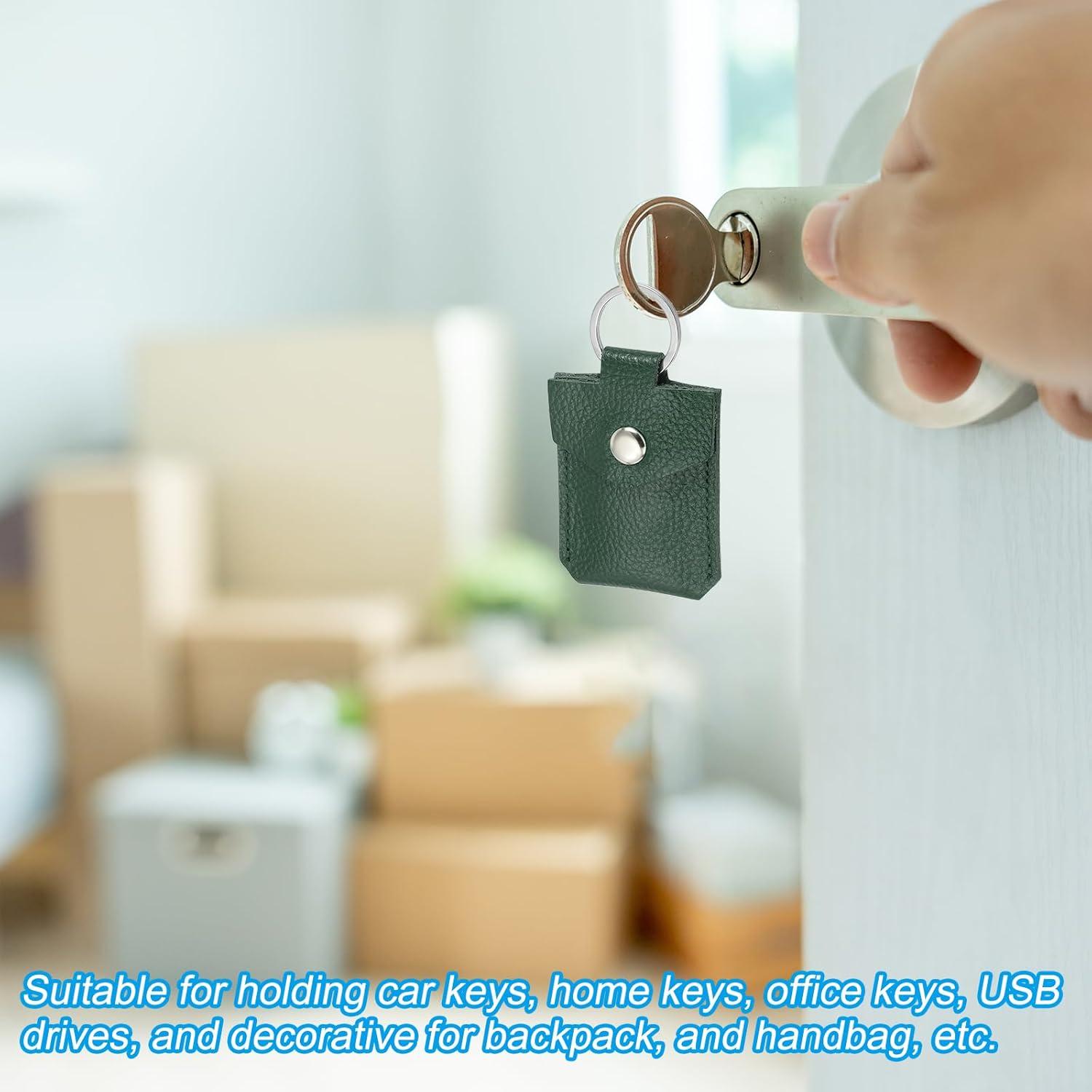 Fob de Llave de Cuero PATIKIL Verde Oscuro 70x45mm