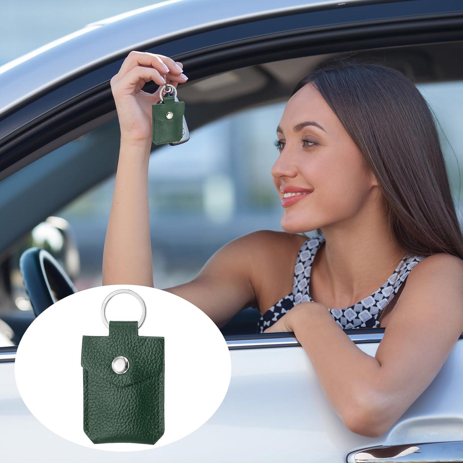 Fob de Llave de Cuero PATIKIL Verde Oscuro 70x45mm