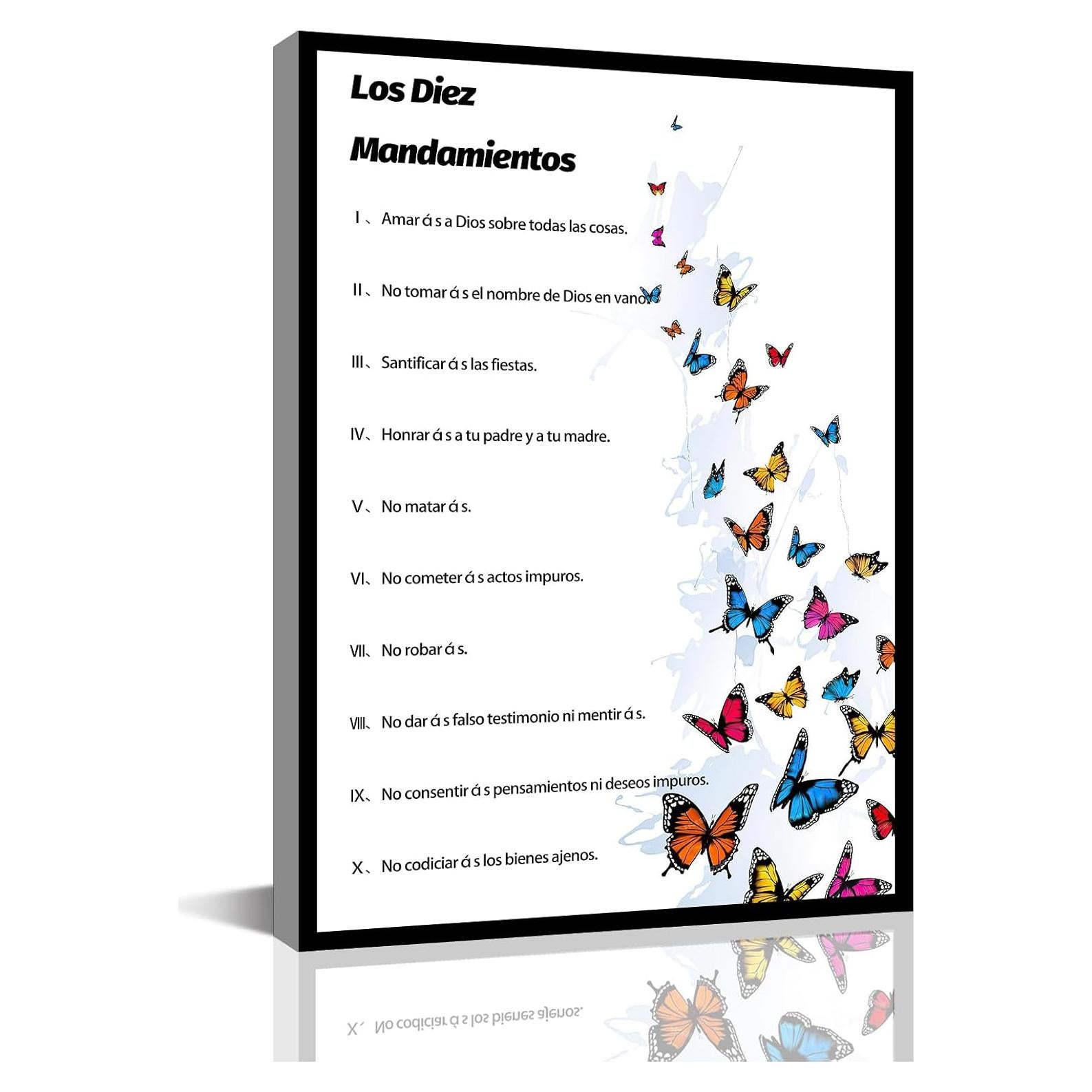 Póster Los 10 Mandamientos 30x45 cm Marco Madera