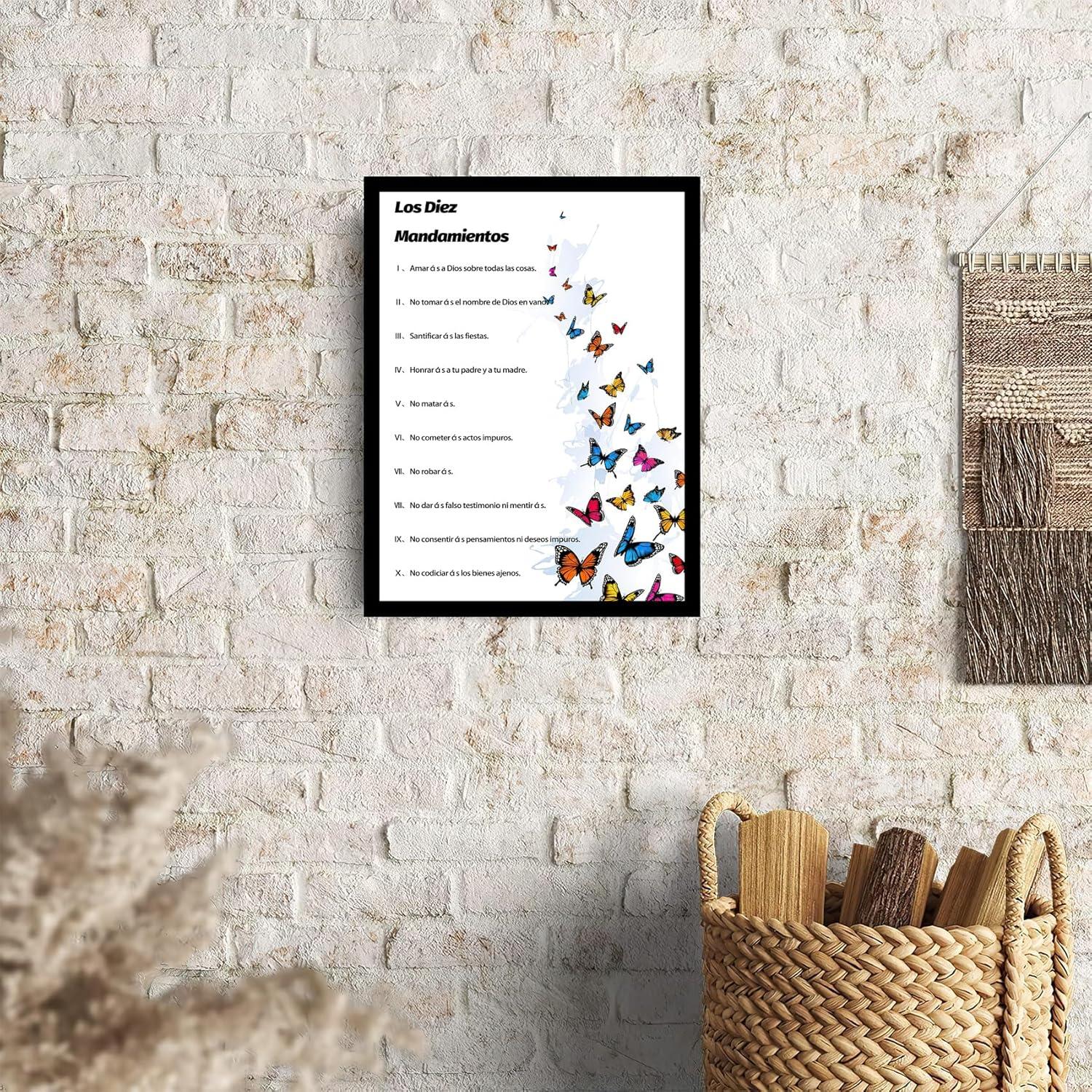 Póster Los 10 Mandamientos 30x45 cm Marco Madera