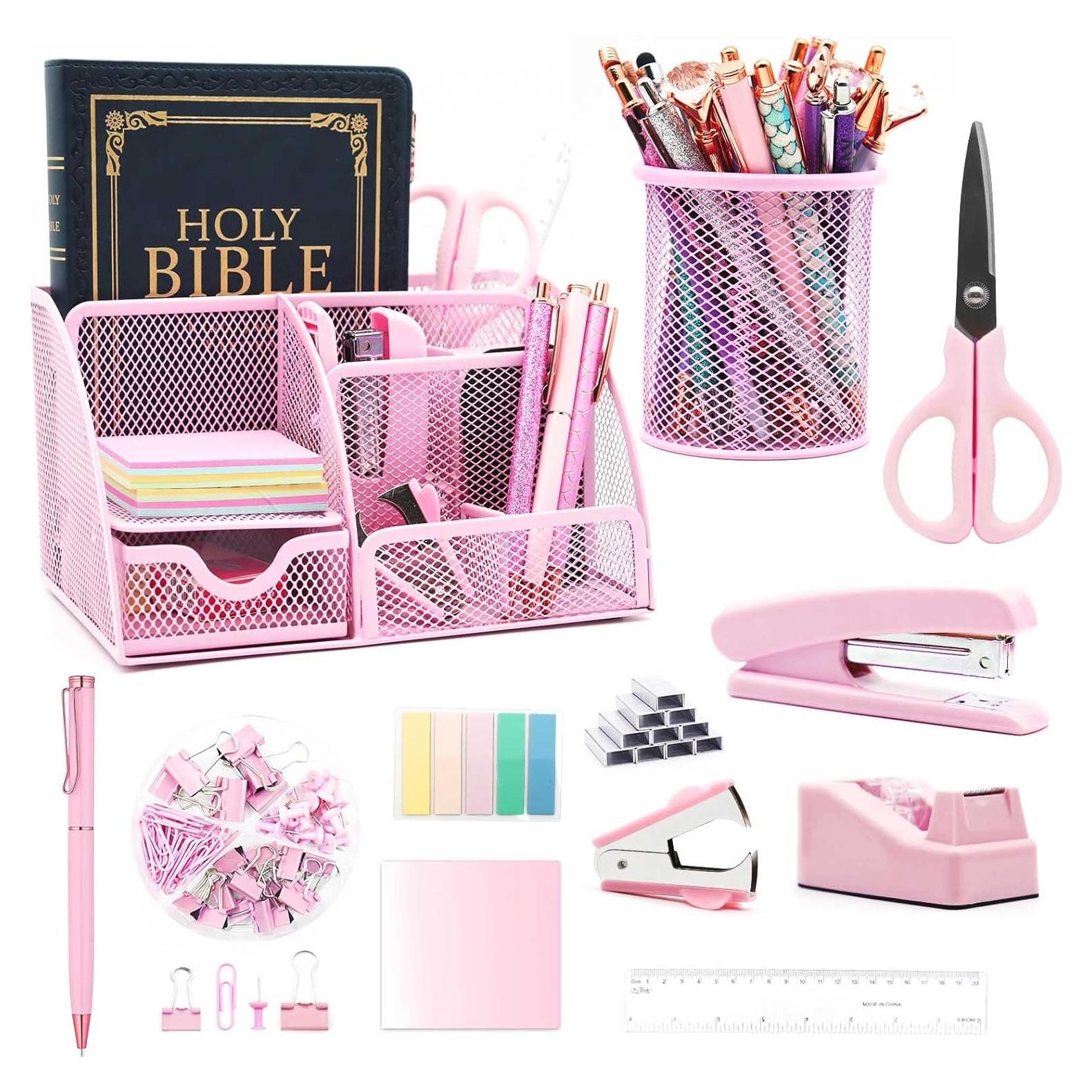 Organizador de Escritorio Rosa Shellvcase 12 Piezas