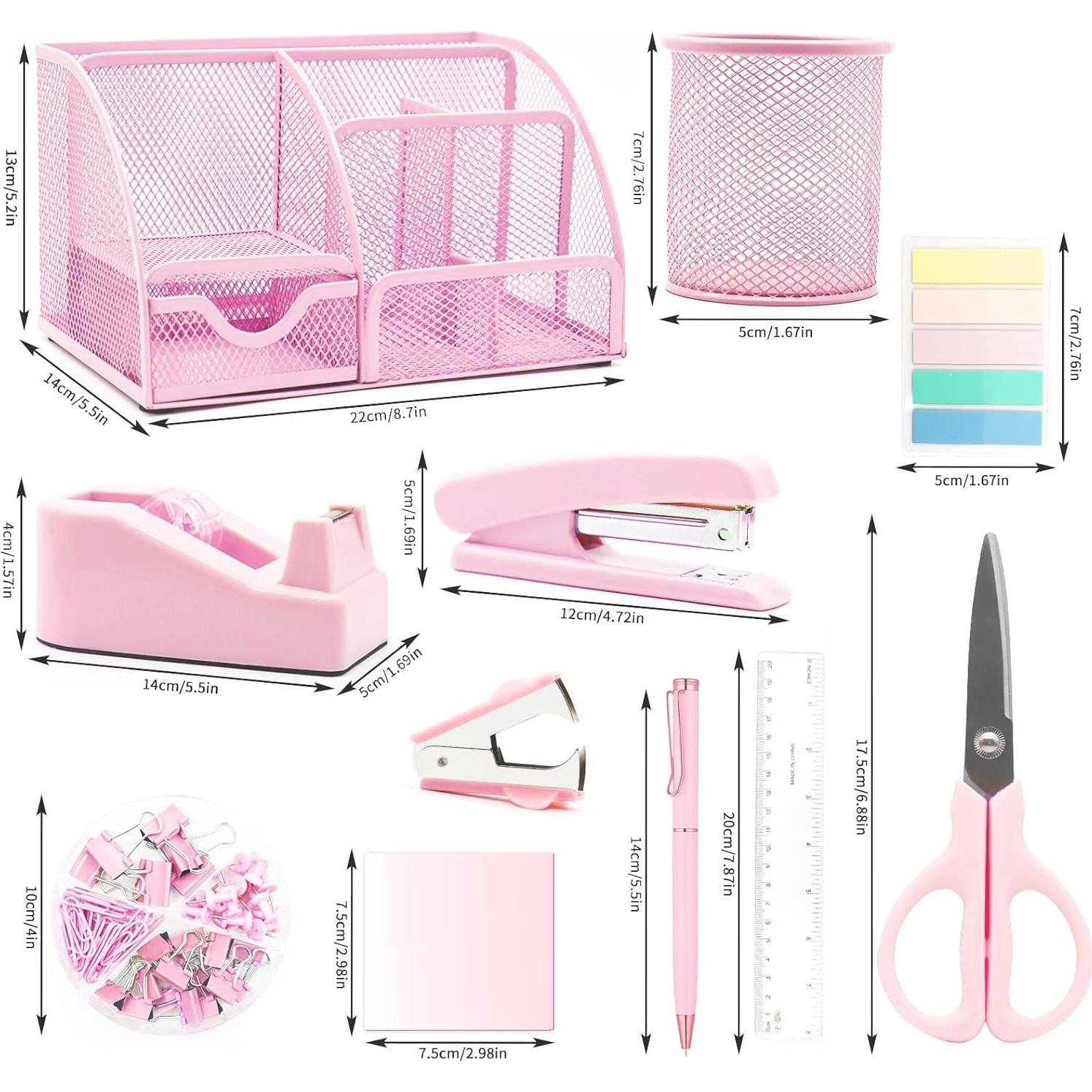 Organizador de Escritorio Rosa Shellvcase 12 Piezas