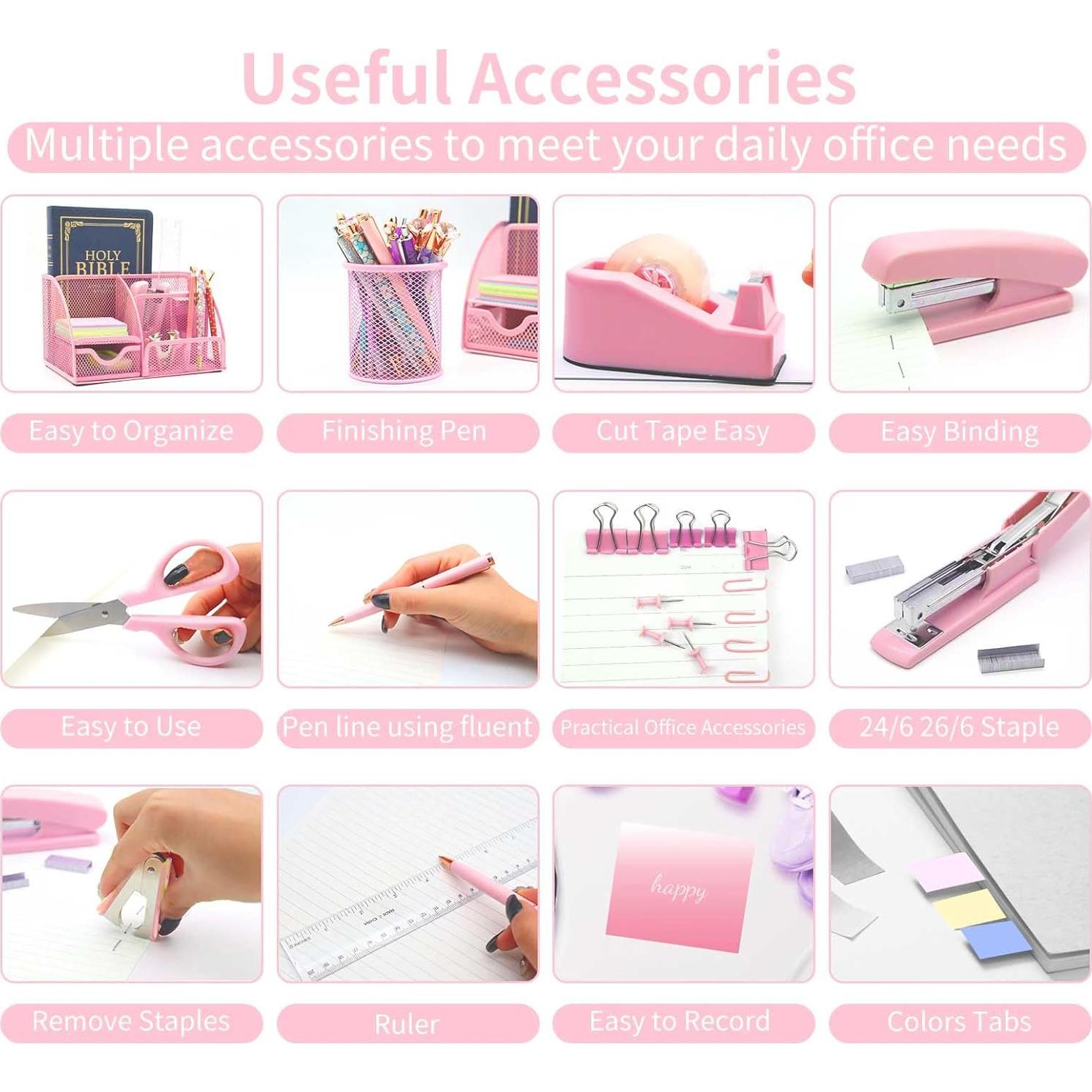 Organizador de Escritorio Rosa Shellvcase 12 Piezas
