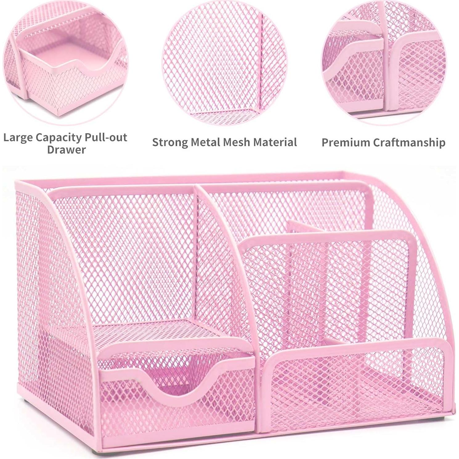 Organizador de Escritorio Rosa Shellvcase 12 Piezas