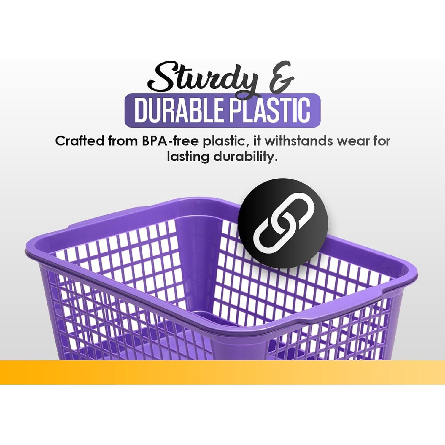 Canasta de Almacenamiento Plástica YBM Home 32-1184 Azul 12 Unidades