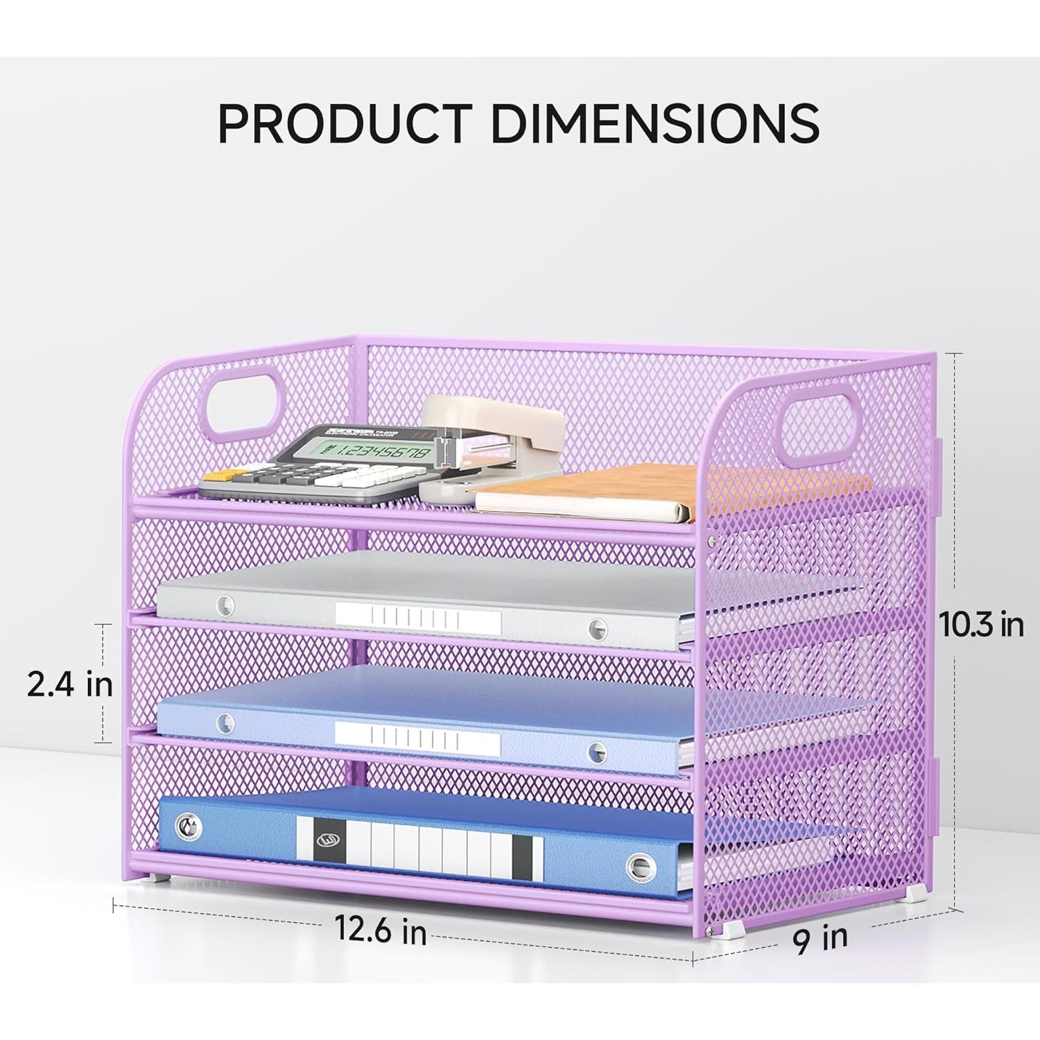 Organizador de Escritorio Lavatino 4 Niveles Malla Púrpura