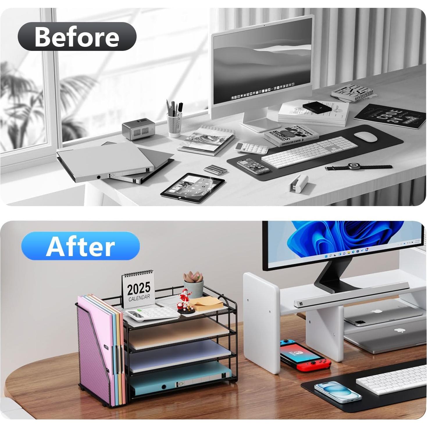 Organizador de Escritorio Gianotter 4 Niveles Metal Negro