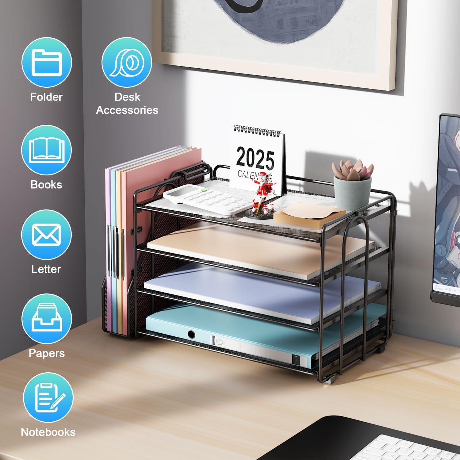 Organizador de Escritorio Gianotter 4 Niveles Metal Negro