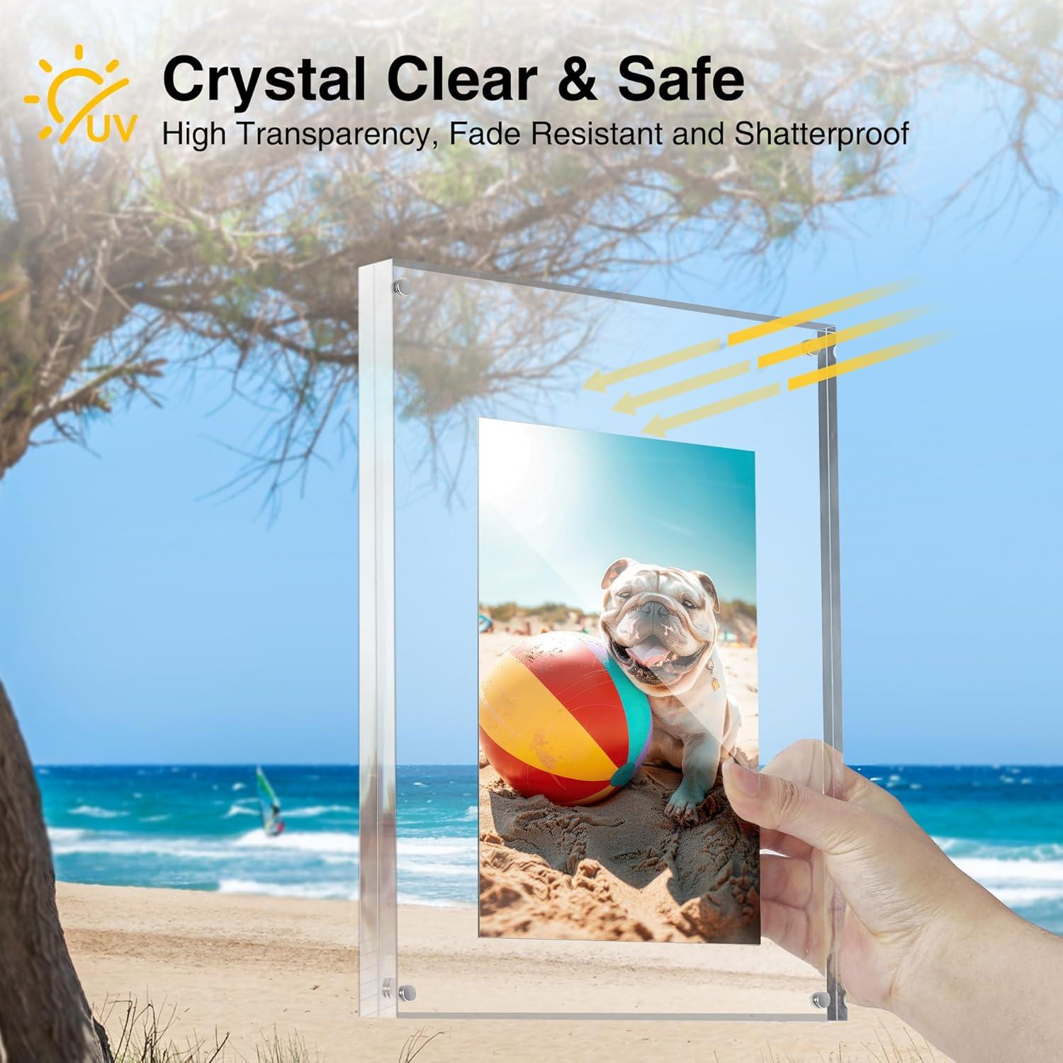 HOUSE DAY Marco de Fotos Acrílico Magnético 4x6 Transparente