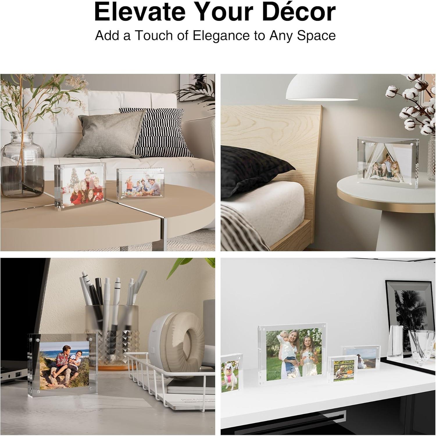 HOUSE DAY Marco de Fotos Acrílico Magnético 4x6 Transparente