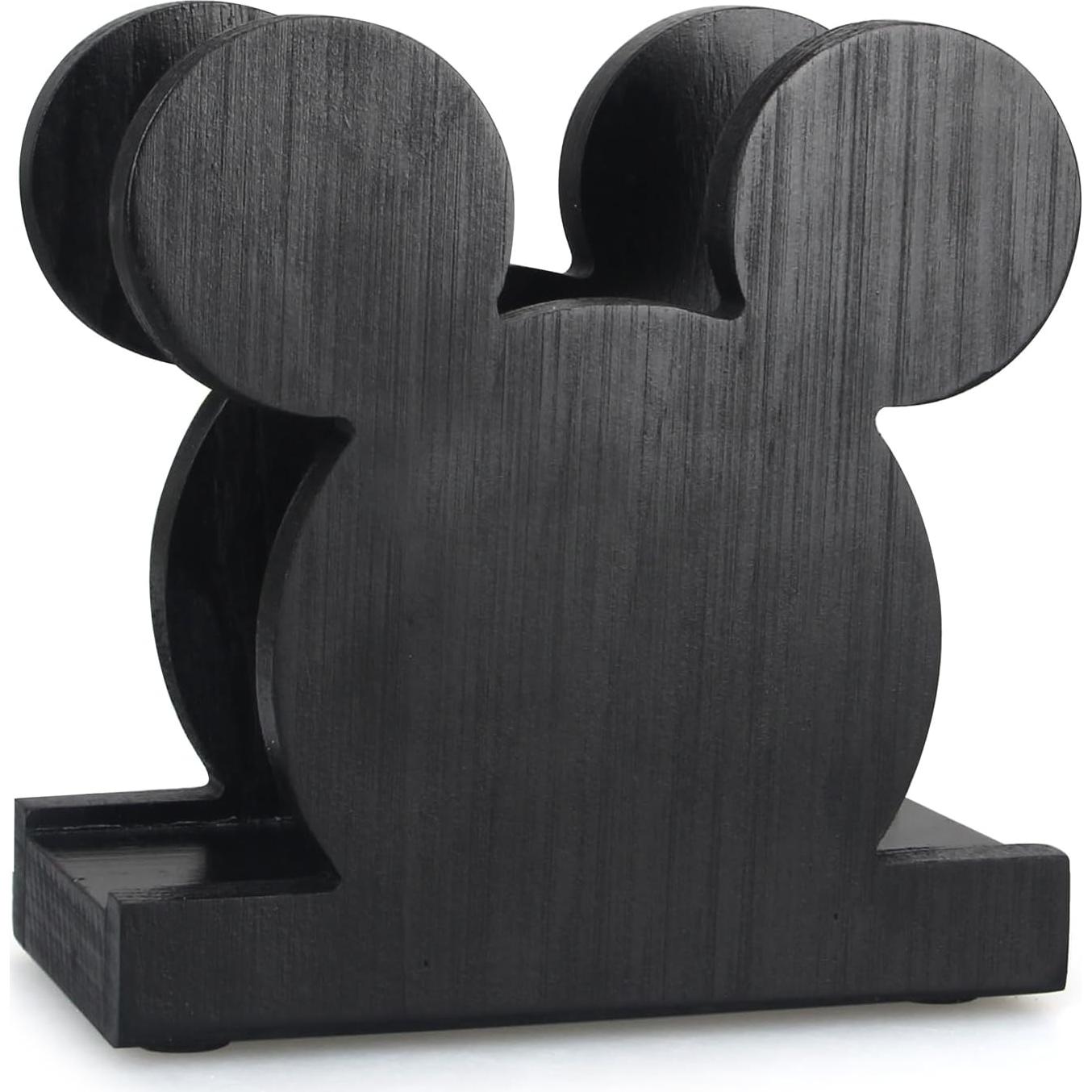 Soporte de Servilletas de Madera Renawe Mickey Negro 12,7 cm