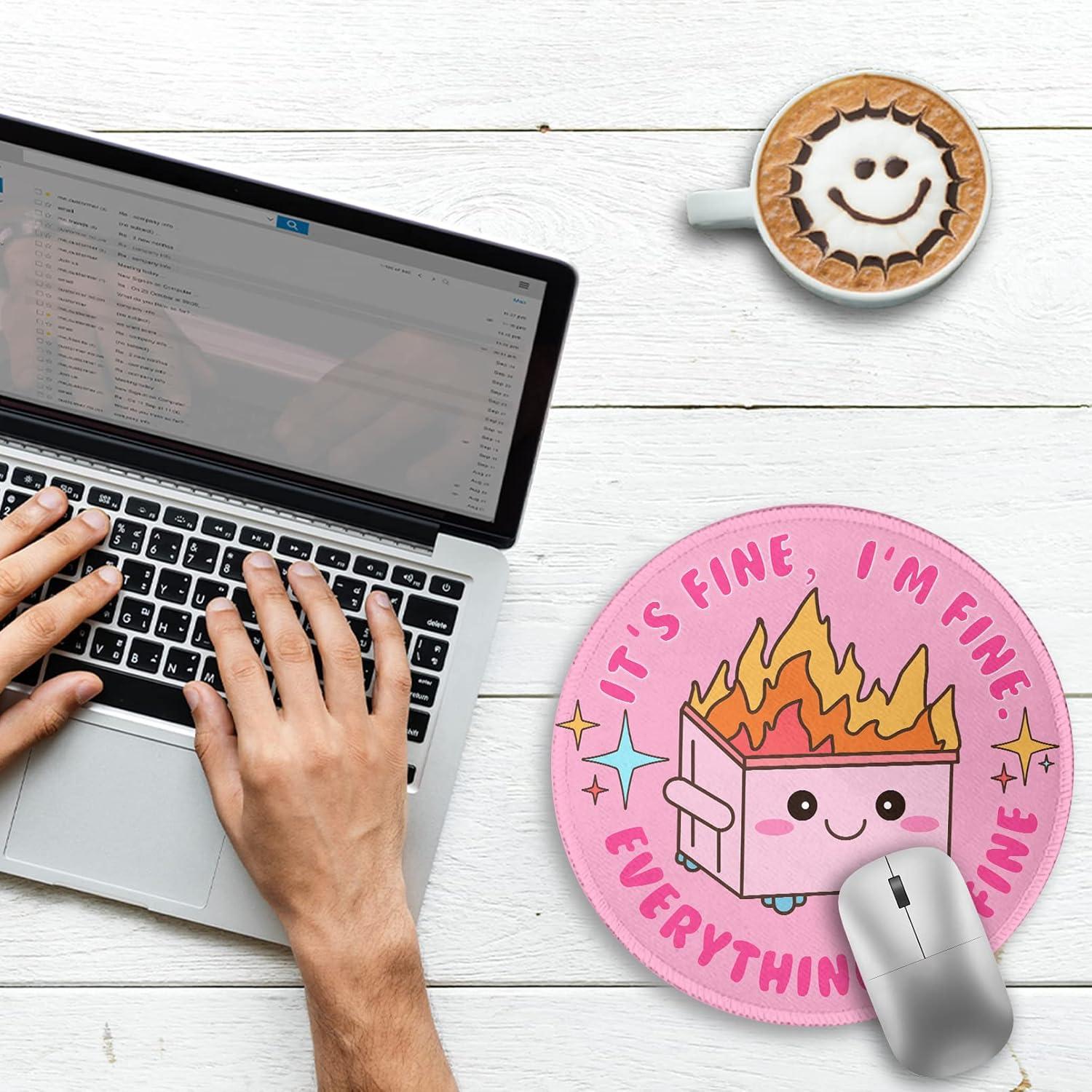 Alfombrilla de Ratón Redonda Gctriki Rosa 22 cm Antideslizante